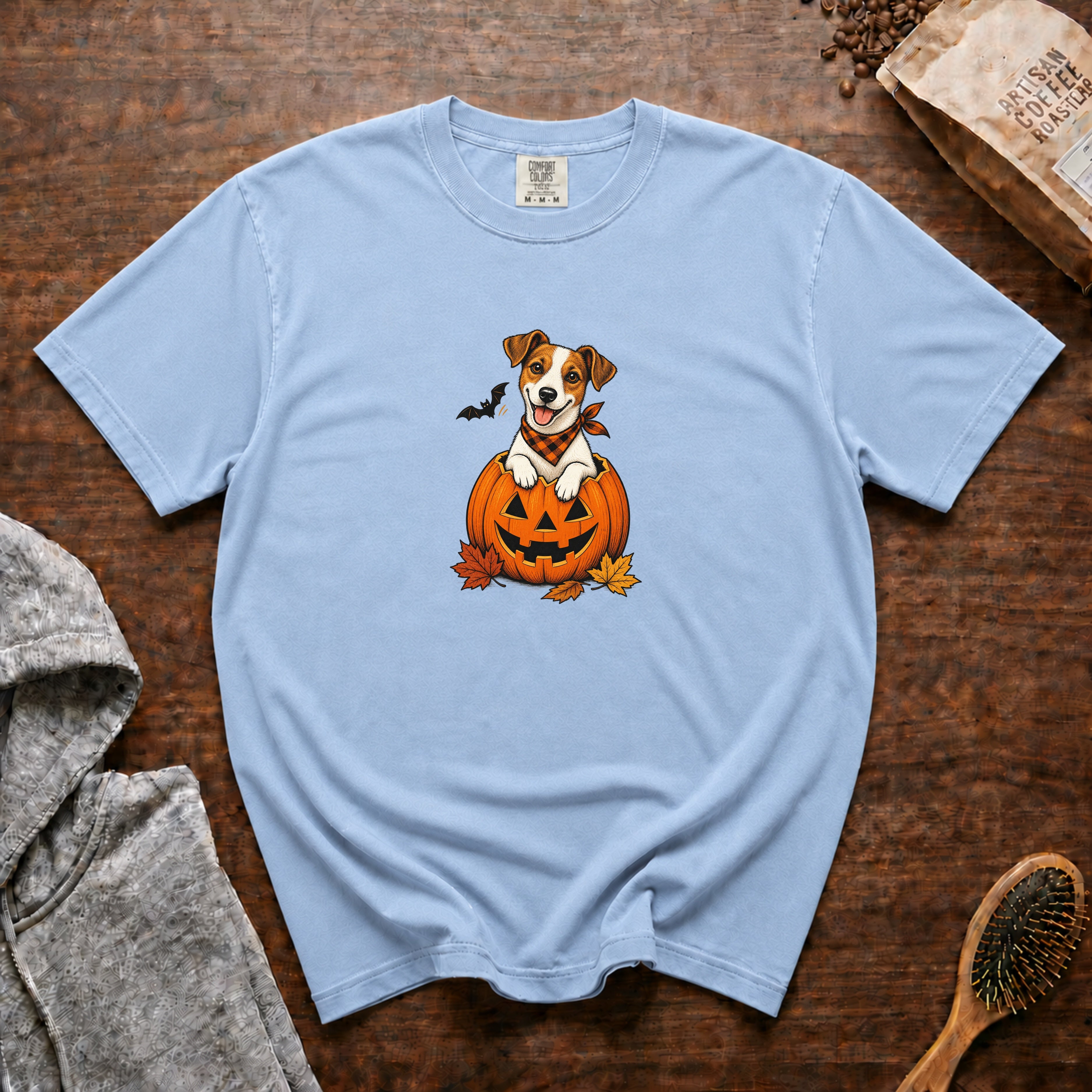 Jack Russell Terrier Halloween T-Shirt — Chambray