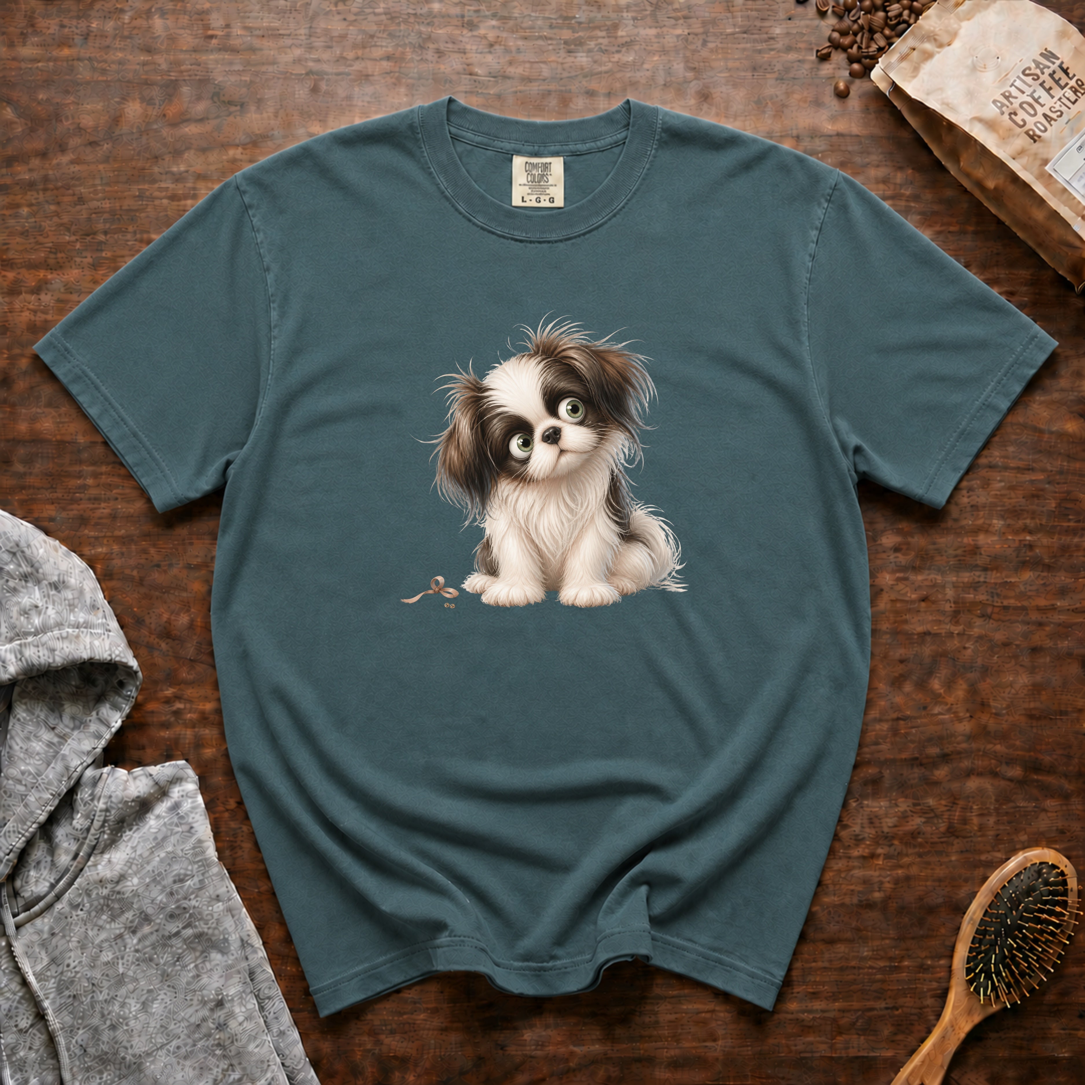 Japanese Chin Cutie T-Shirt — Blue Spruce