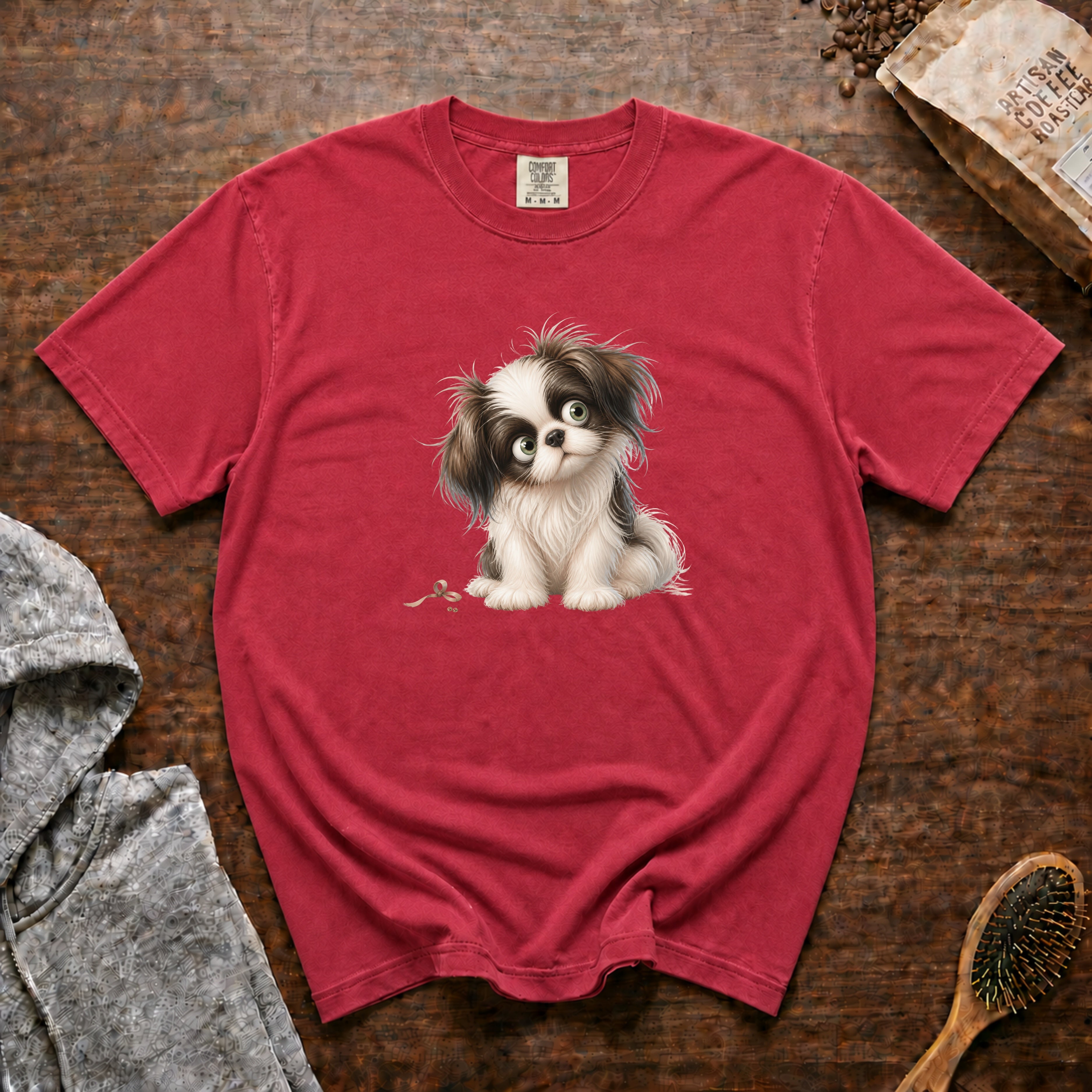 Japanese Chin Cutie T-Shirt — Crimson