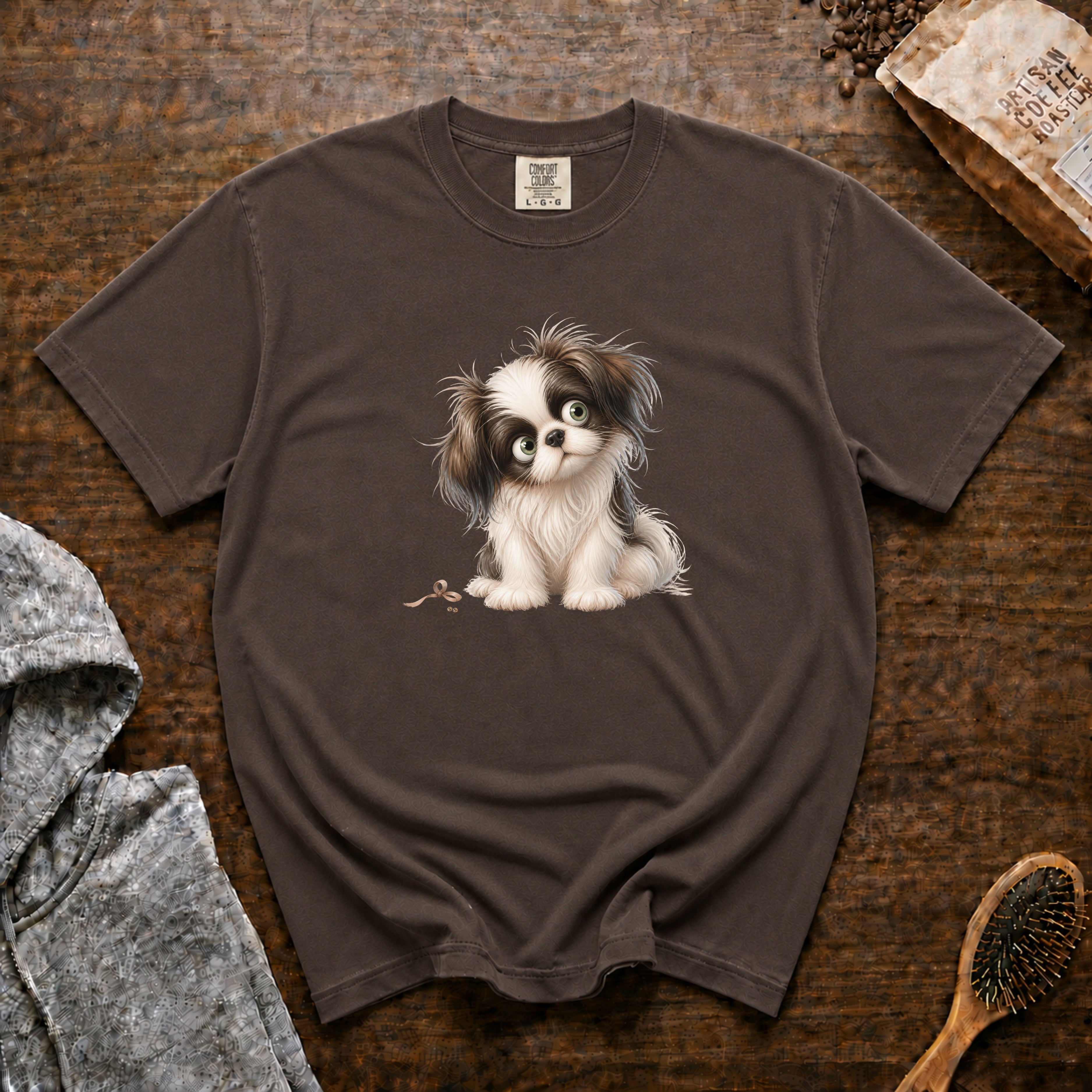 Japanese Chin Cutie T-Shirt — Espresso