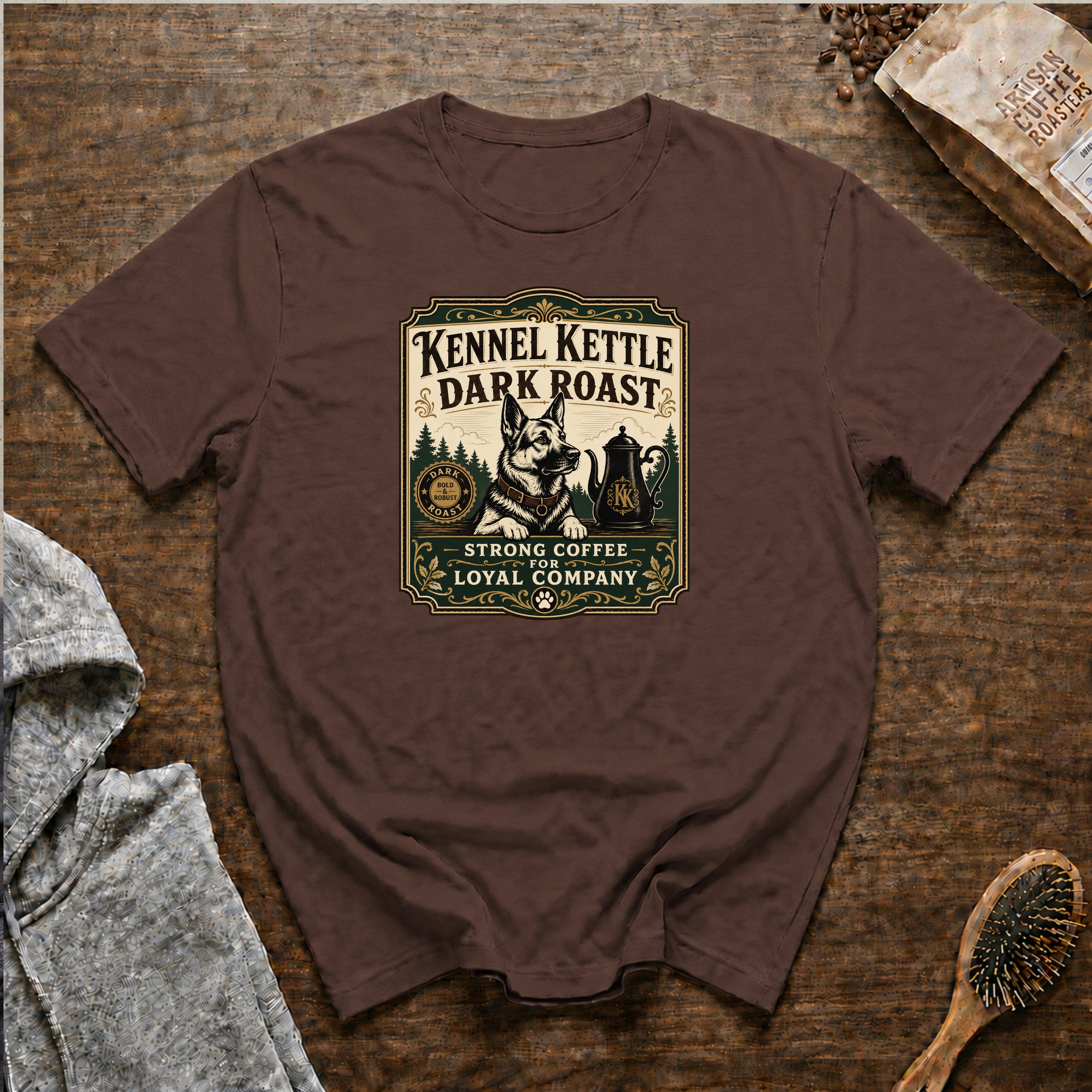Kennel Kettle Dark Roast T-Shirt — Espresso
