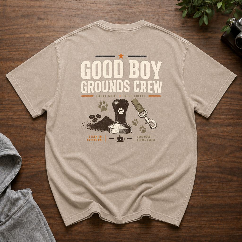 Good Boy Grounds Crew Snow Washed Oversized Cotton T-Shirt