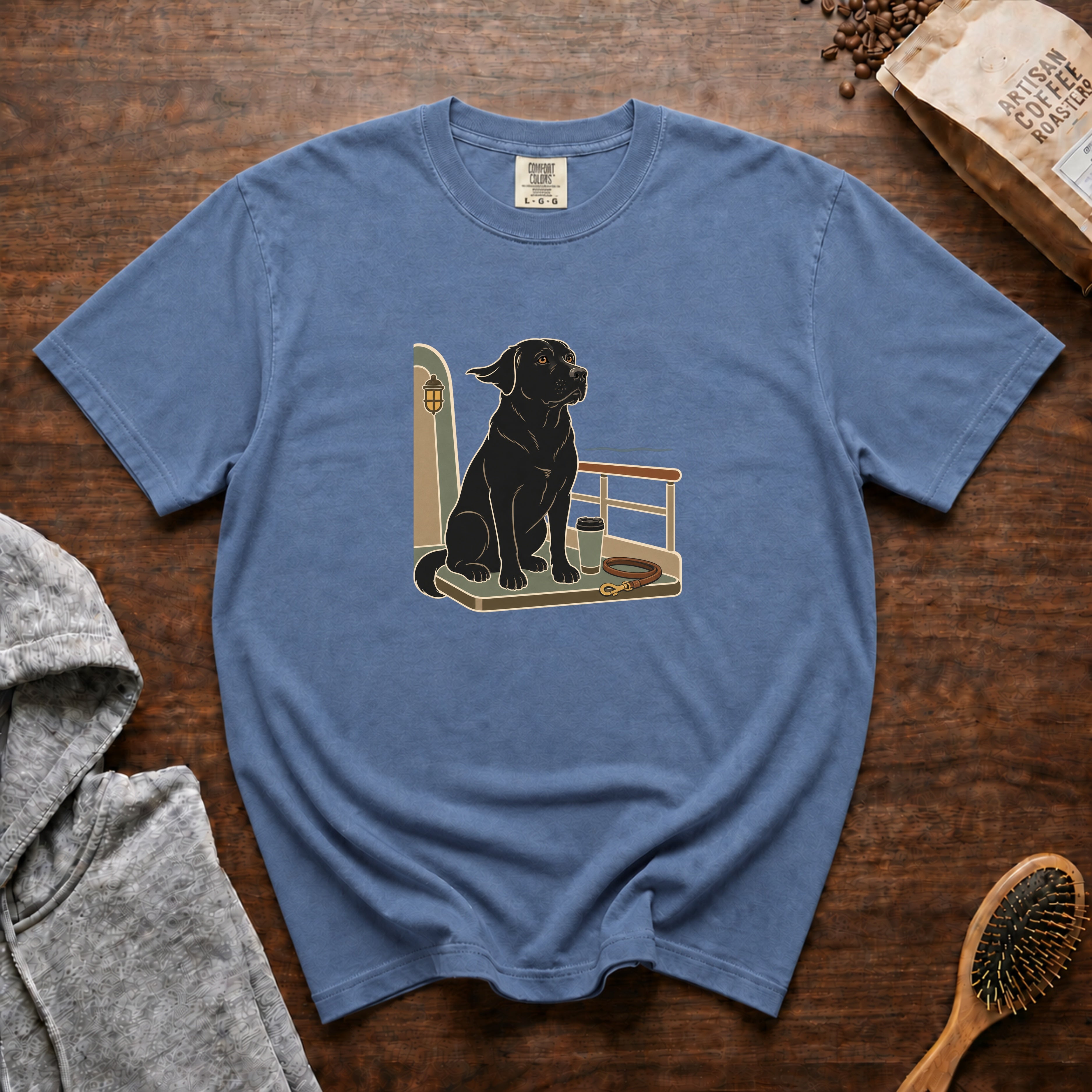Labrador On A Boat Deck T-Shirt — Blue Jean