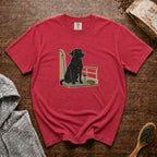 Labrador On A Boat Deck T-Shirt — Crimson