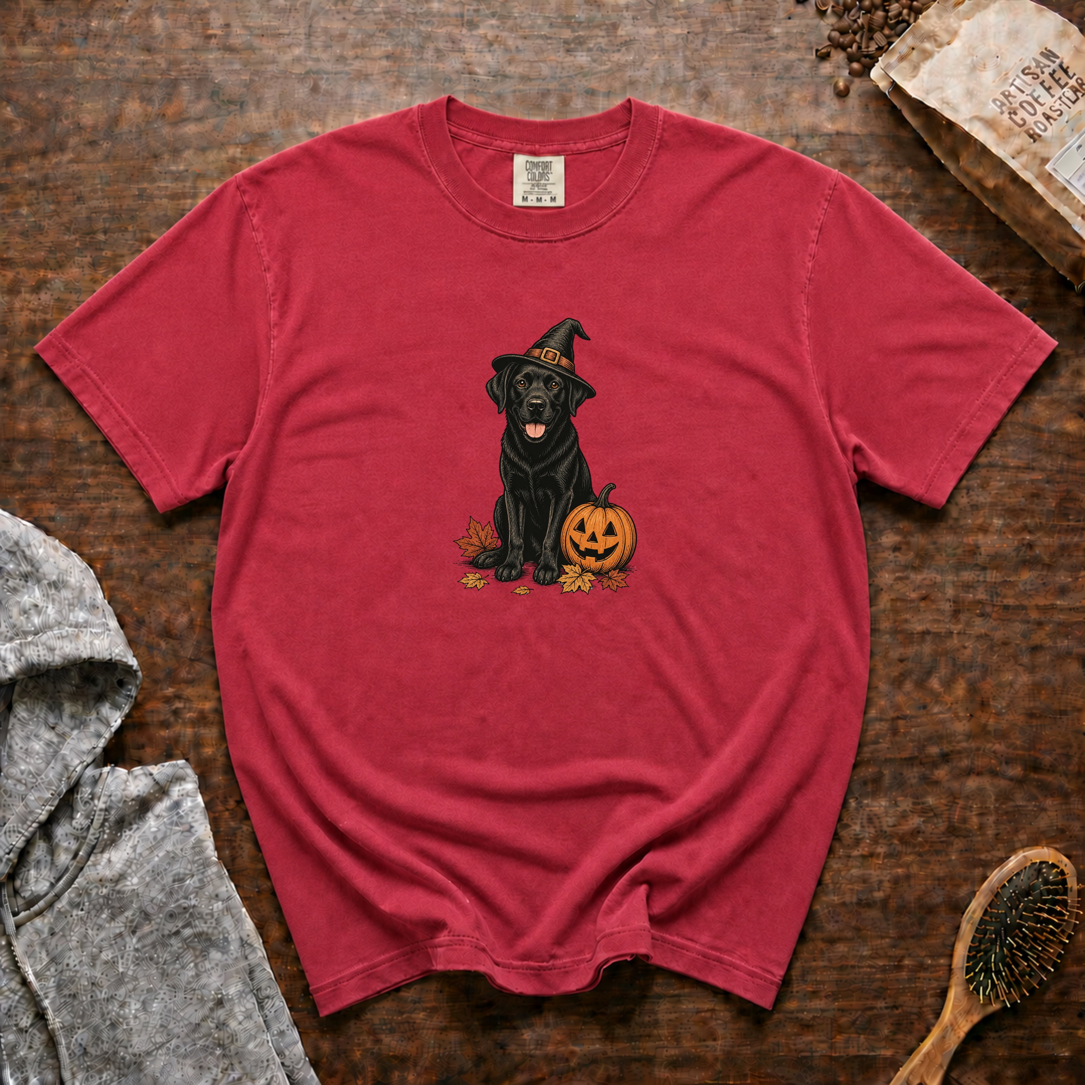 Labrador Retriever Halloween T-Shirt — Crimson