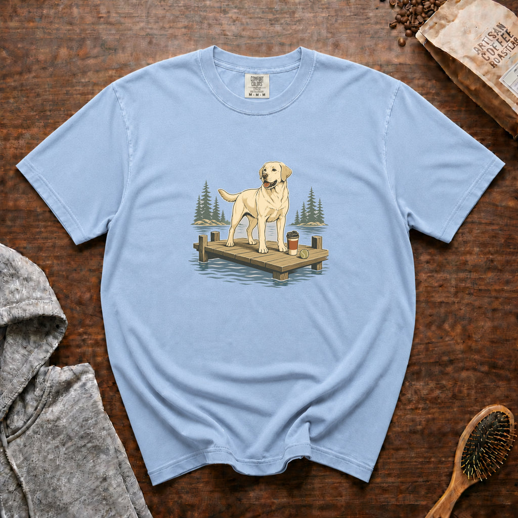 Labrador Retriever Lake Run 1 T-Shirt — Chambray