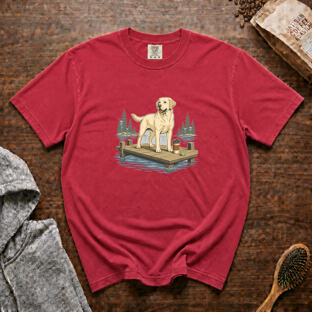 Labrador Retriever Lake Run 1 T-Shirt — Crimson