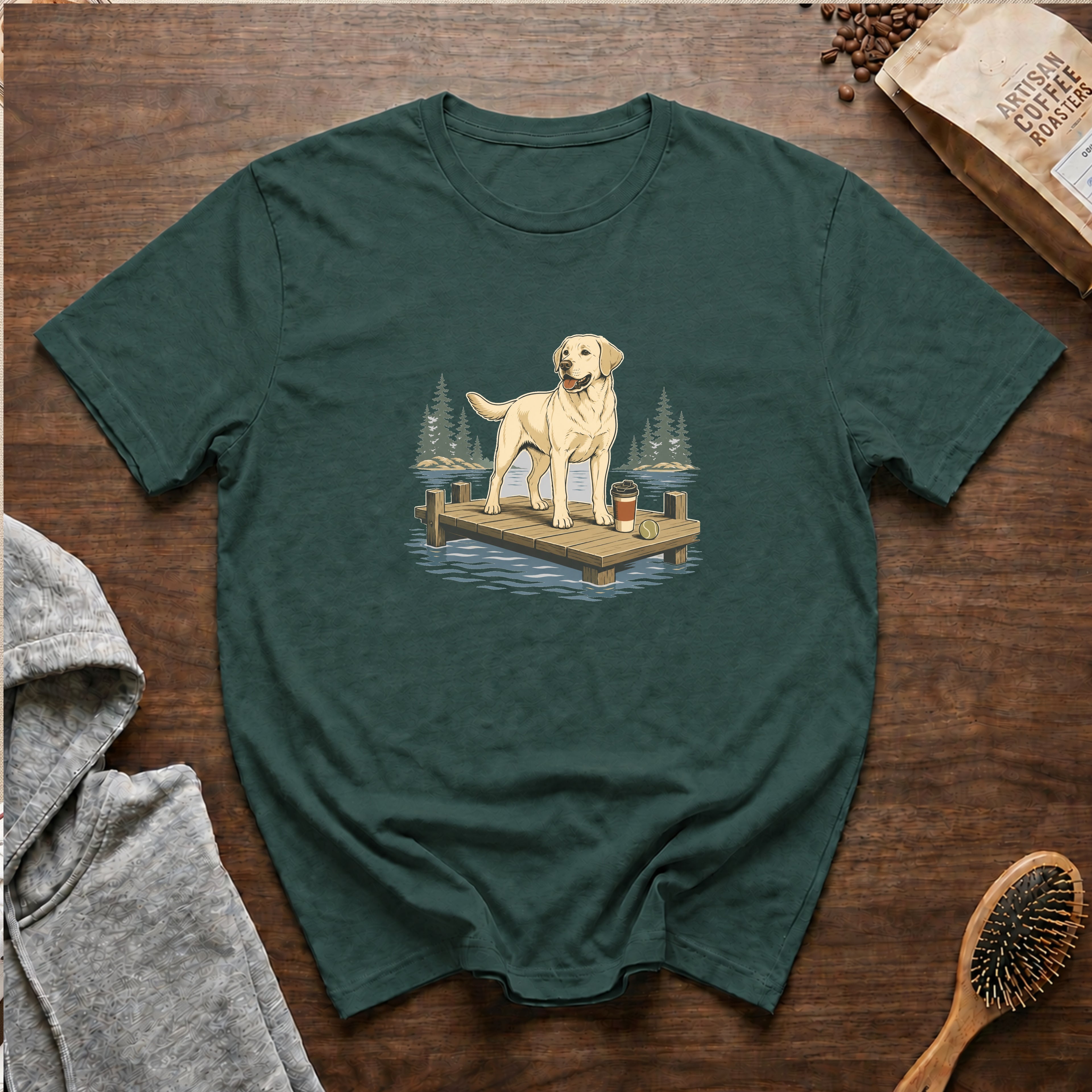 Labrador Retriever Lake RunT-Shirt — Blue Spruce