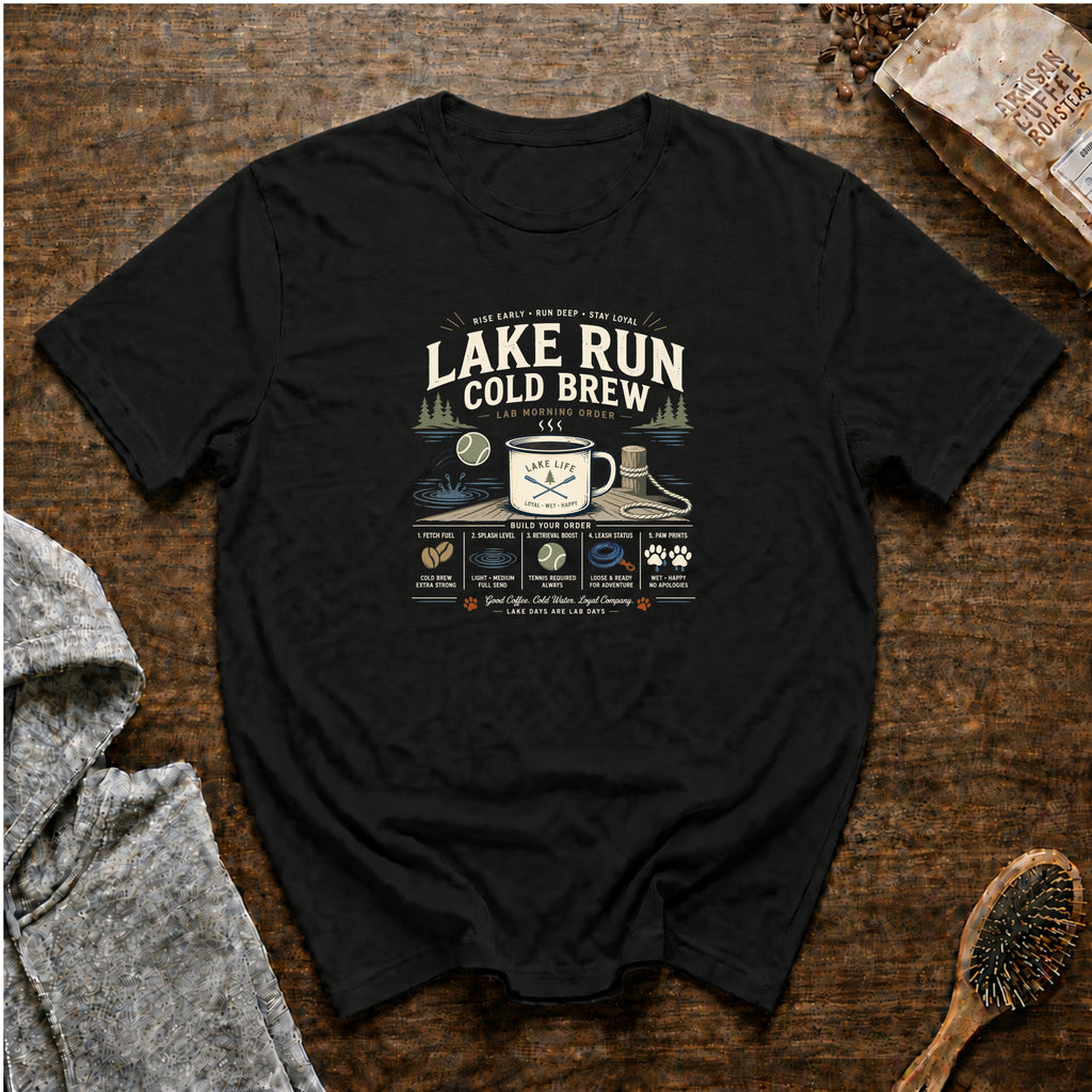 Lake Run Cold Brew T-Shirt — Black