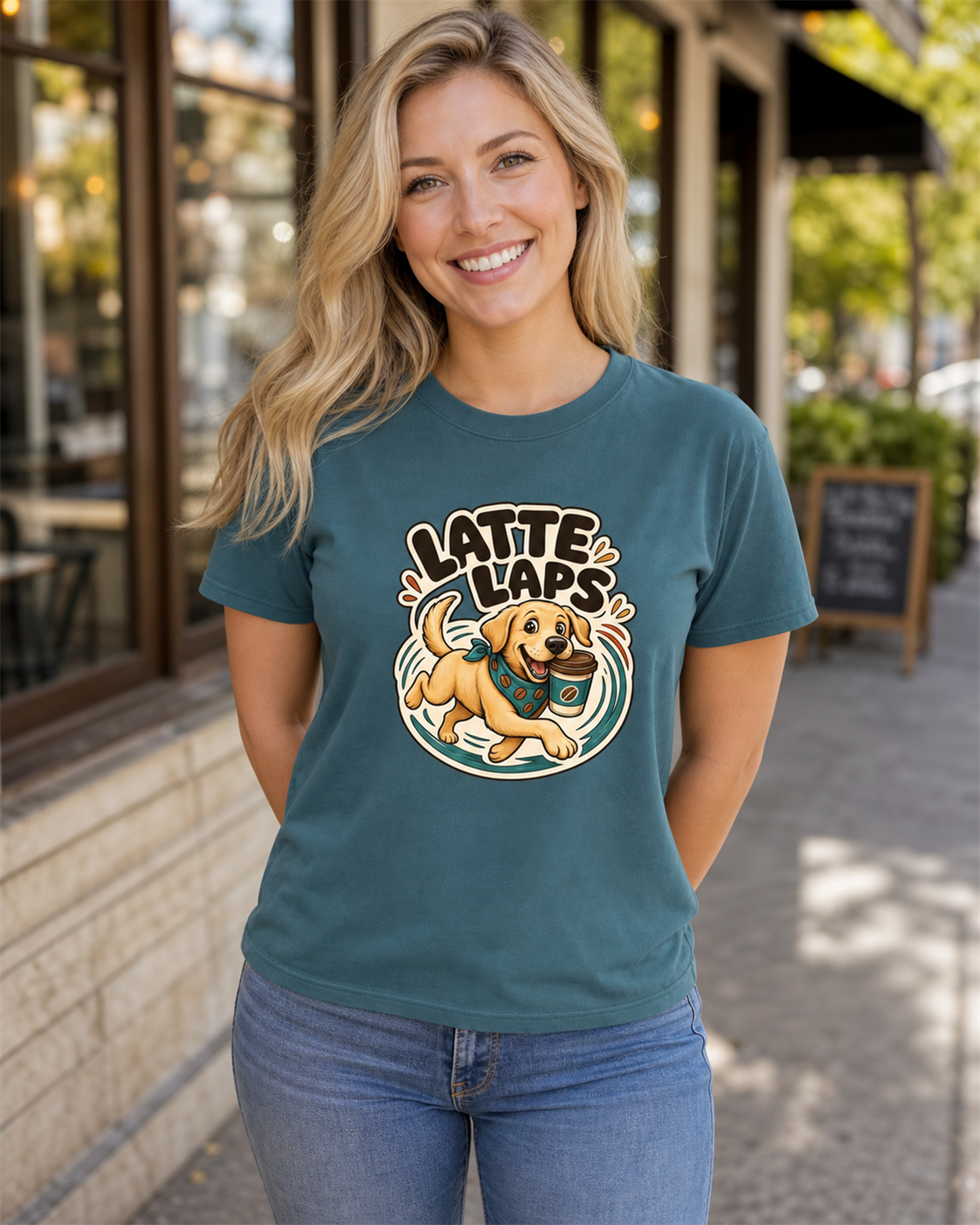 Latte Laps T-Shirt | Dog Coffee Lover Funny Tee
