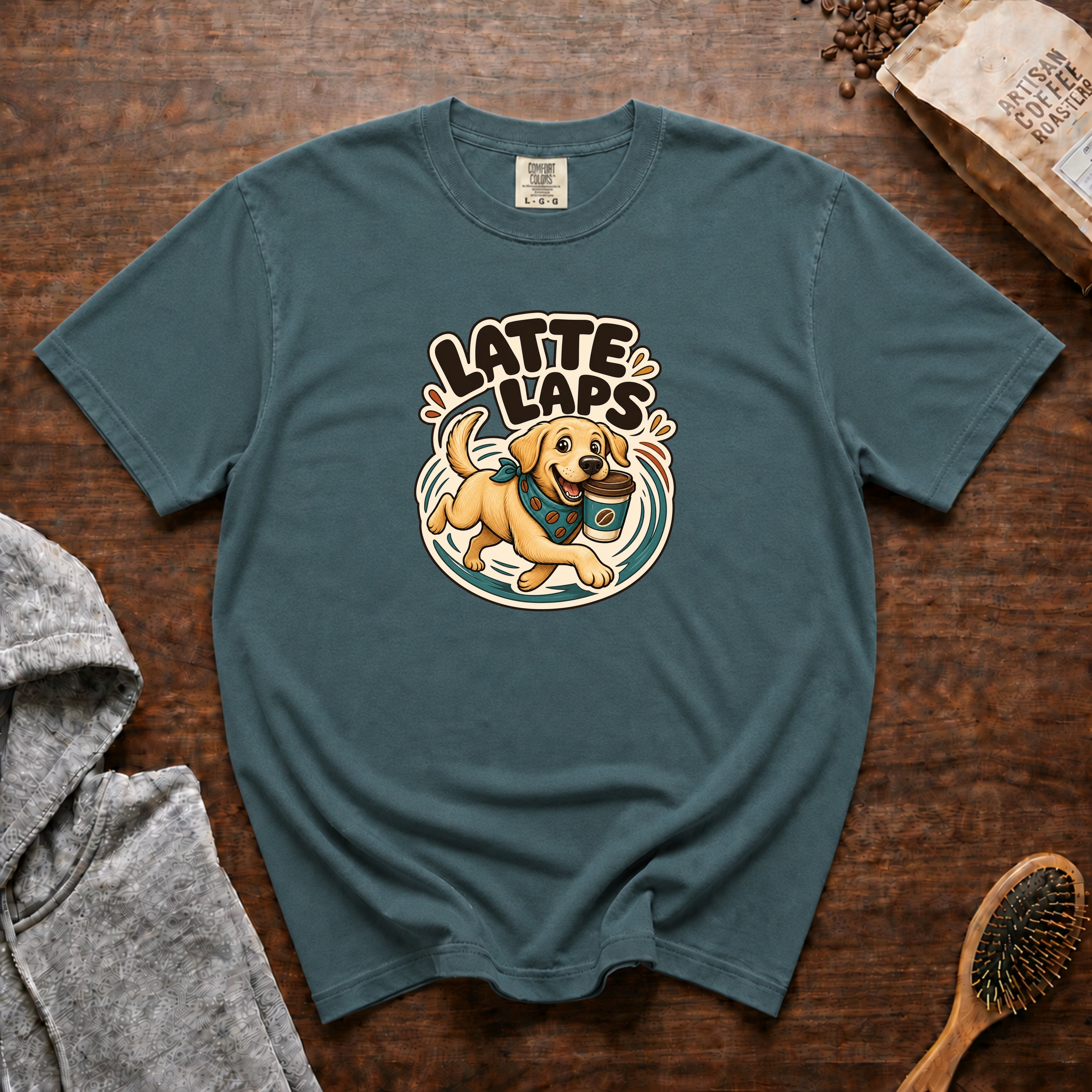 Latte Laps T-Shirt — Blue Spruce
