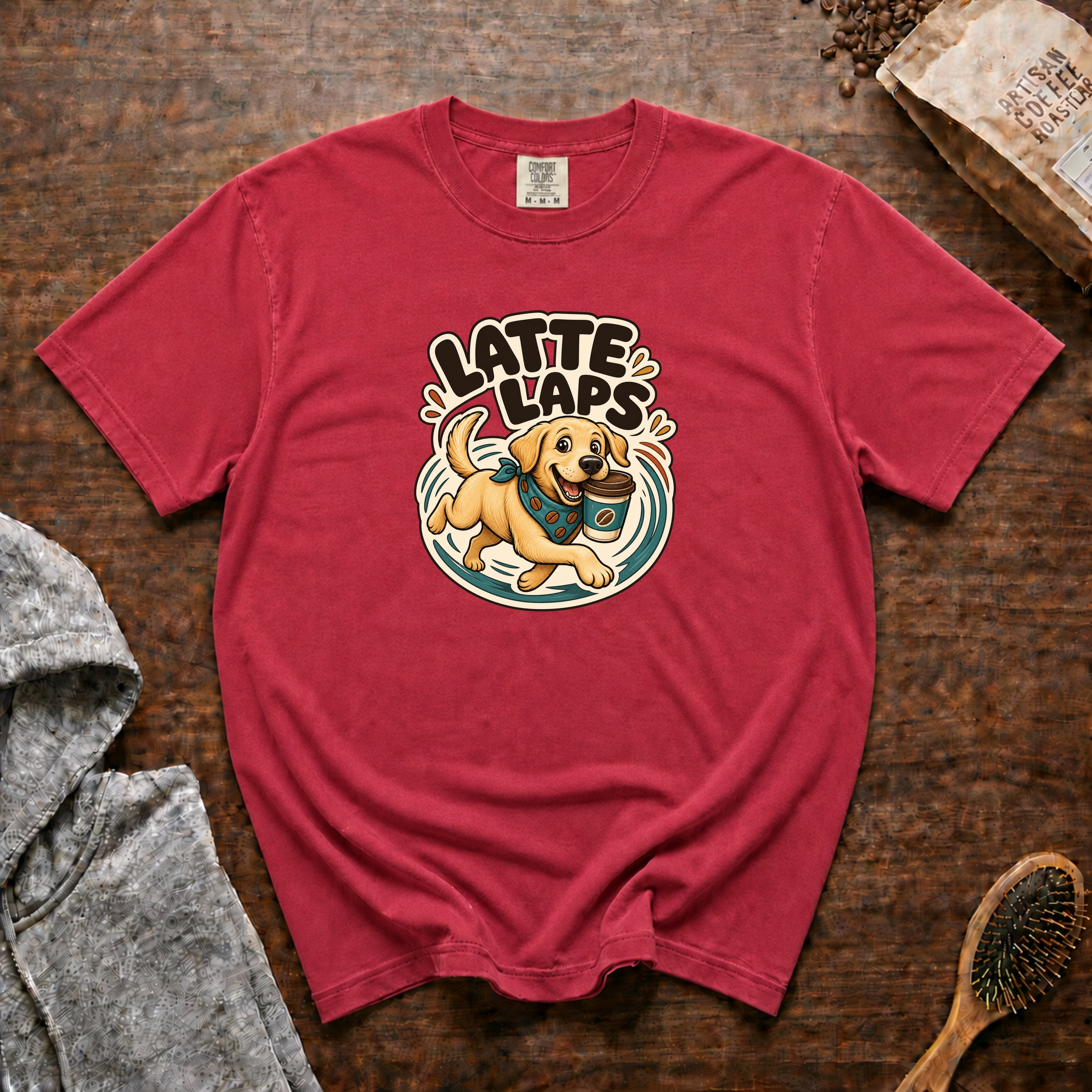 Latte Laps T-Shirt — Crimson