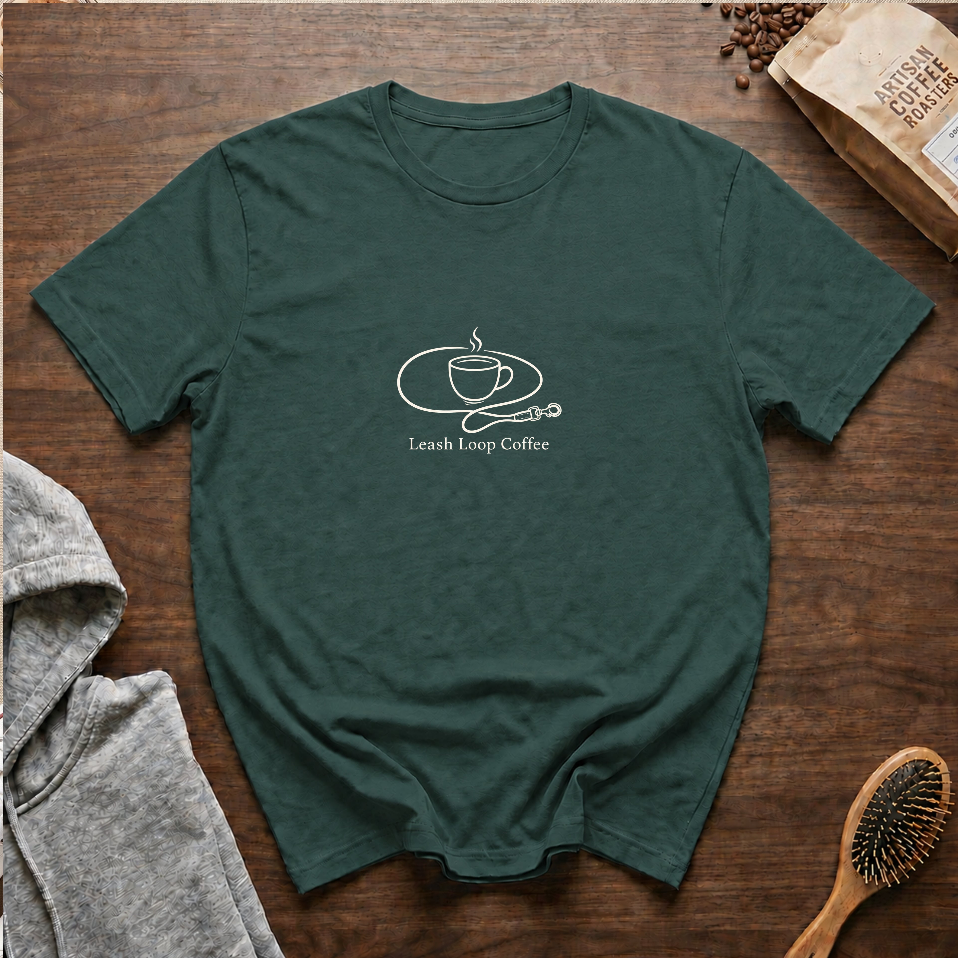 Leash Loop Coffee T-Shirt — Blue Spruce