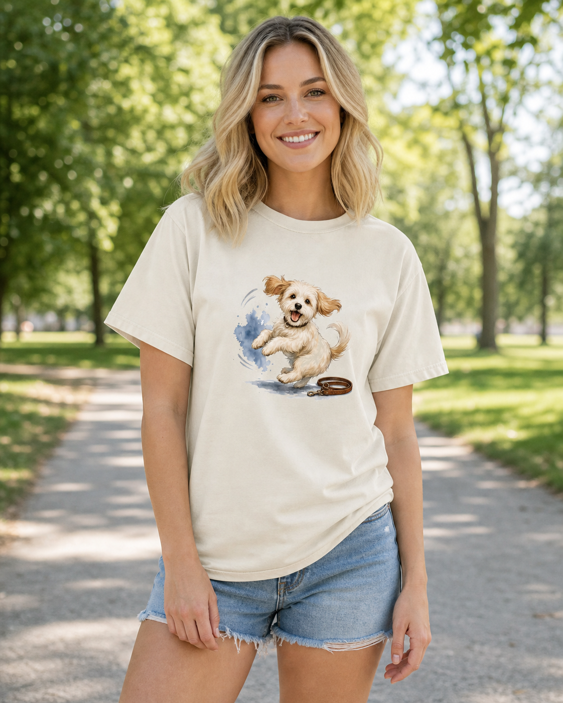 Leash Time Spin T-Shirt | Funny Dog Lover Walkies Tee