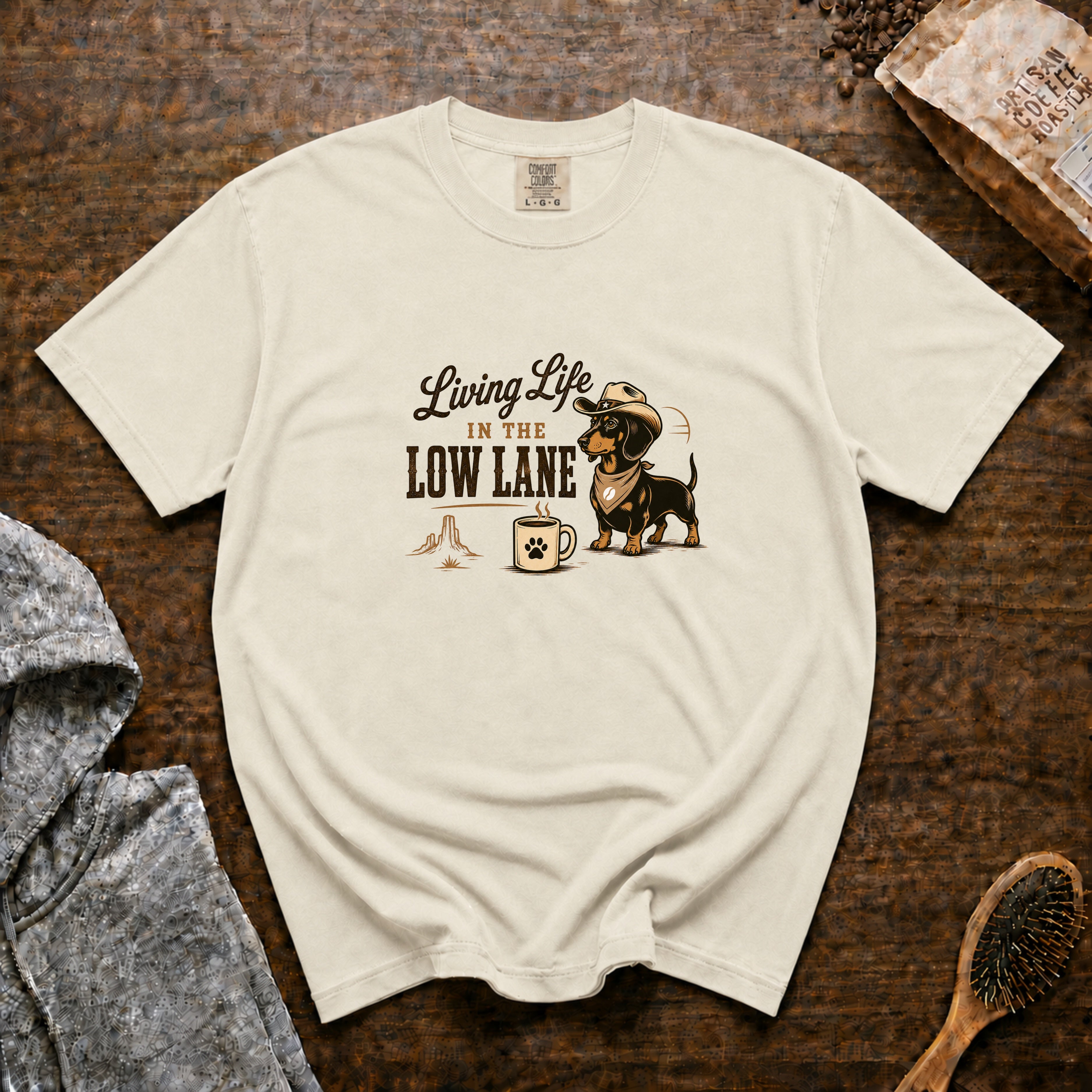 Living Life In The Low Lane T-Shirt — Ivory