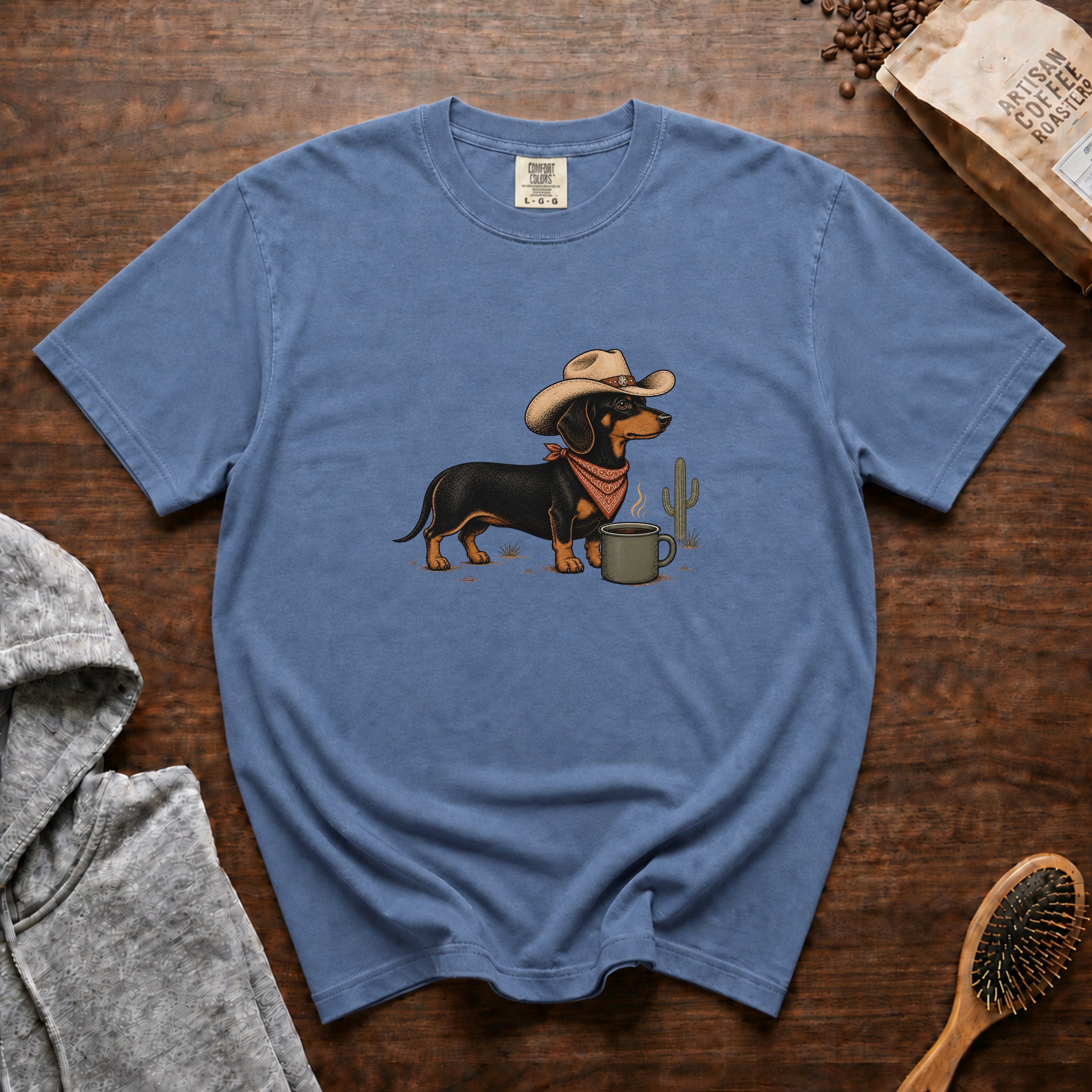 Long Dog, Strong Coffee T-Shirt — Blue Jean