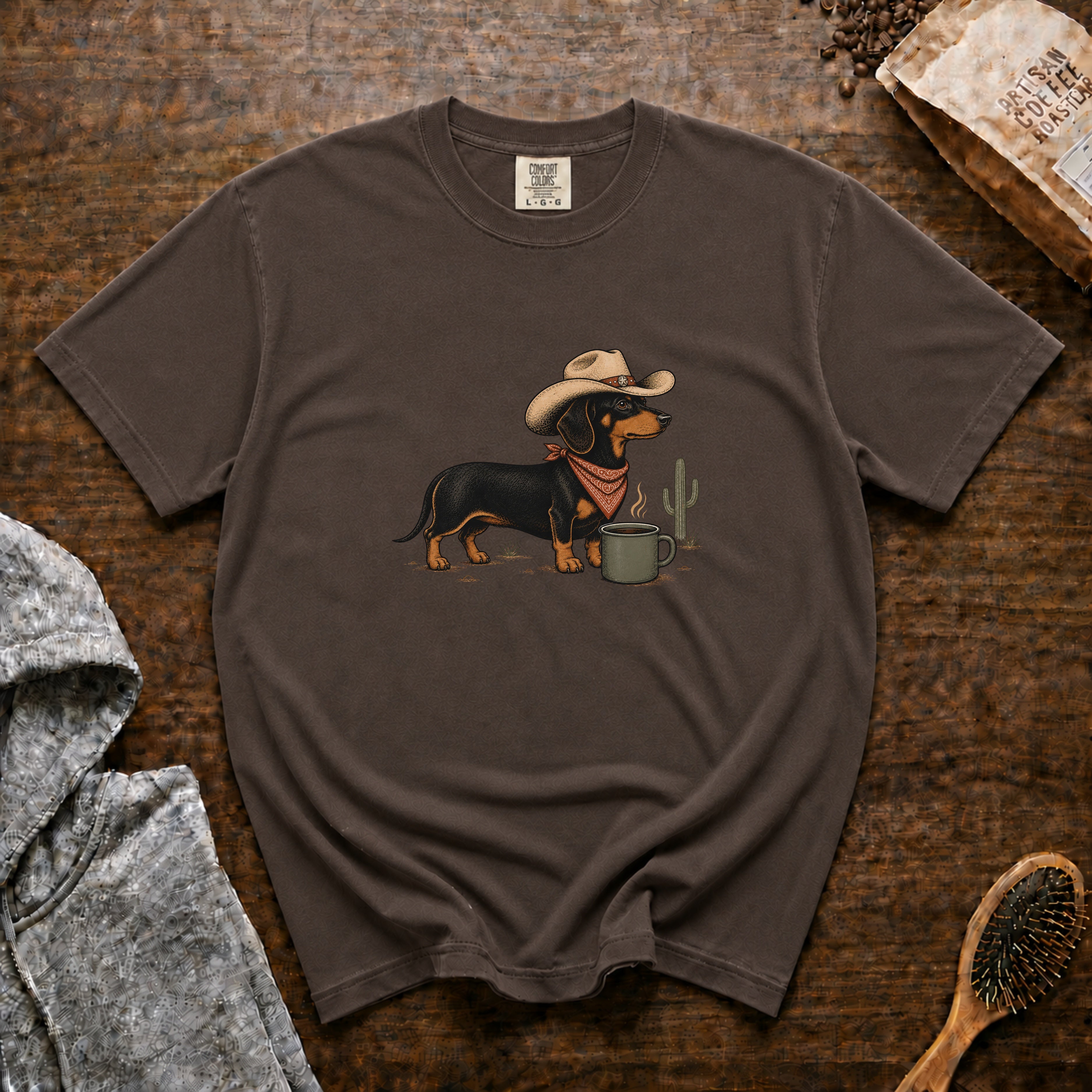 Long Dog, Strong Coffee T-Shirt — Espresso