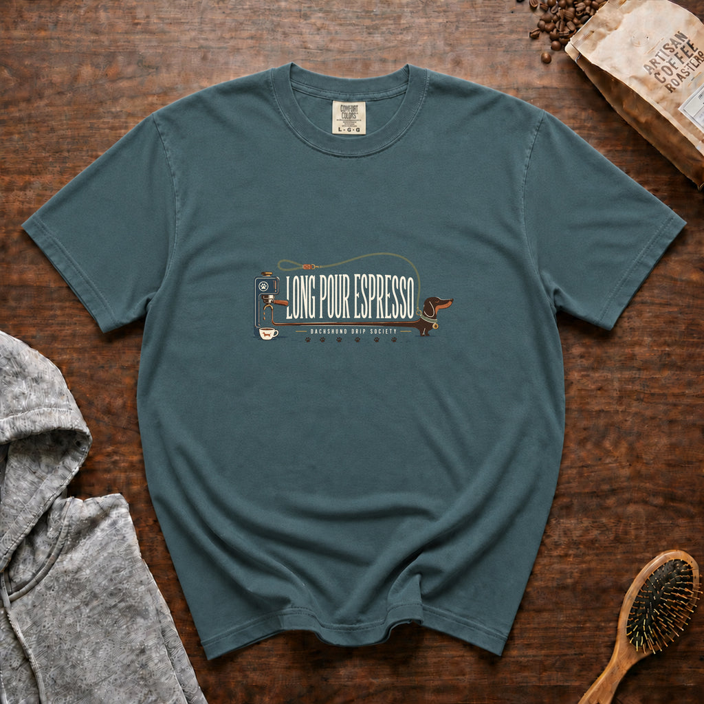 Long Pour Espresso 1 T-Shirt — Blue Spruce