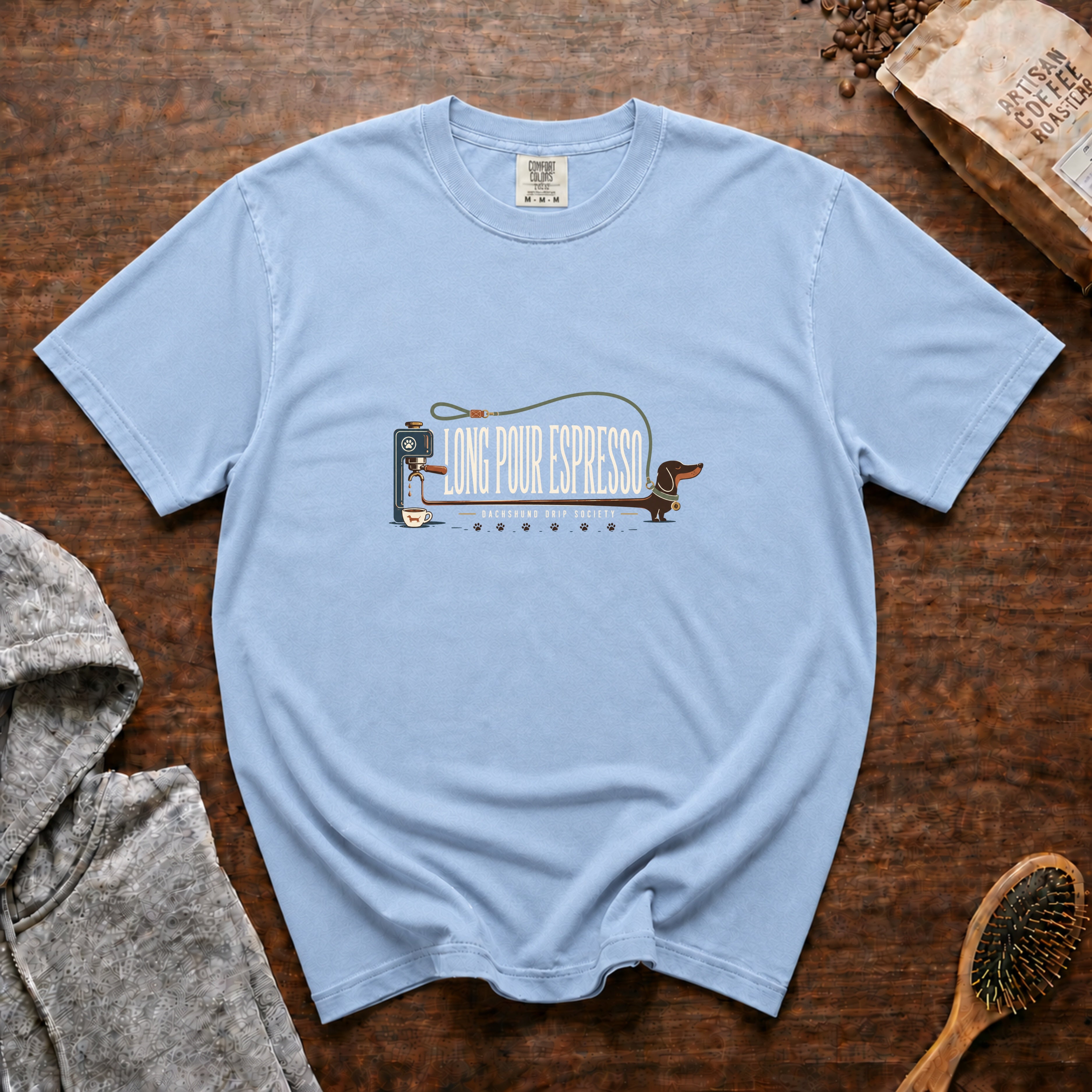 Long Pour Espresso 1 T-Shirt — Chambray