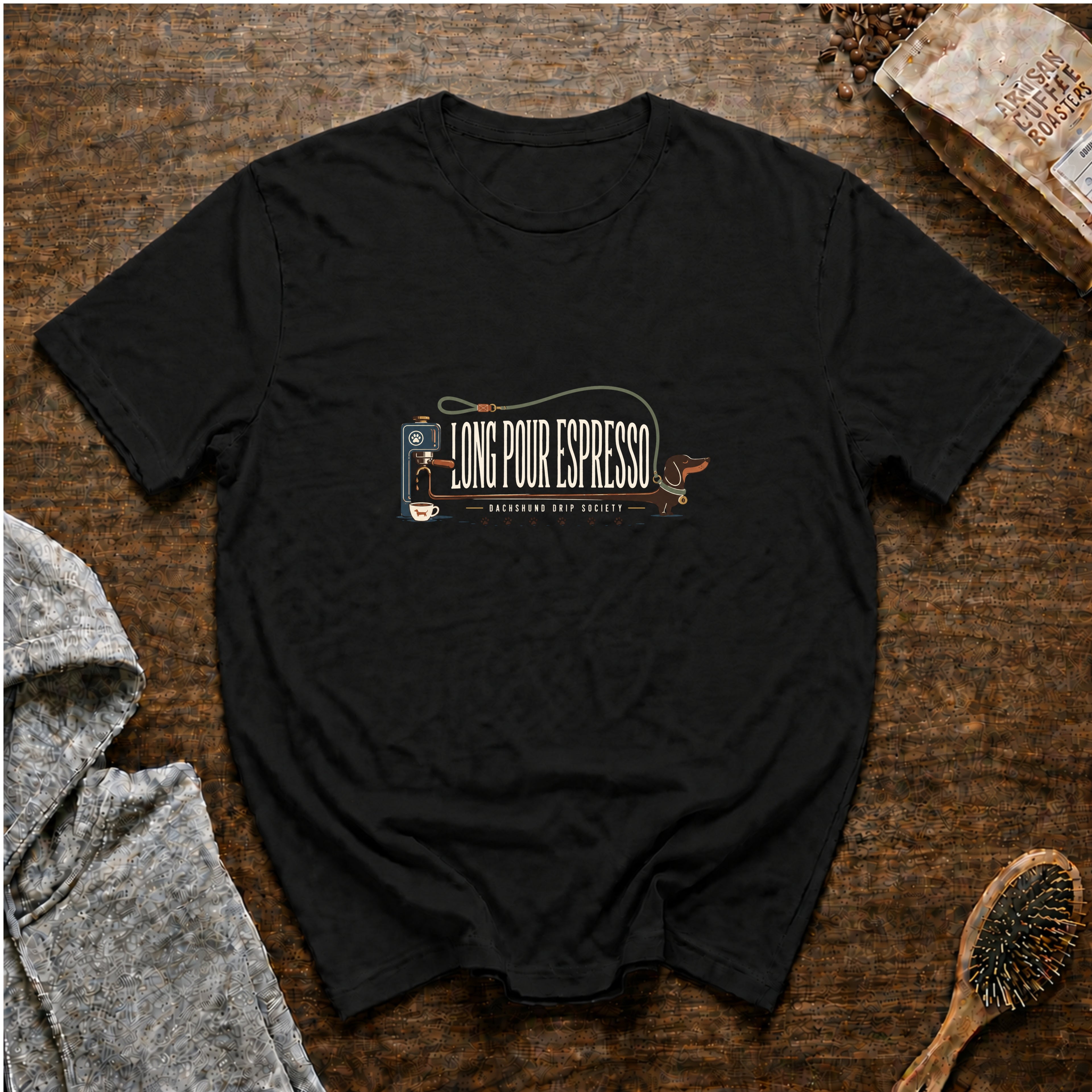 Long Pour Espresso T-Shirt — Black