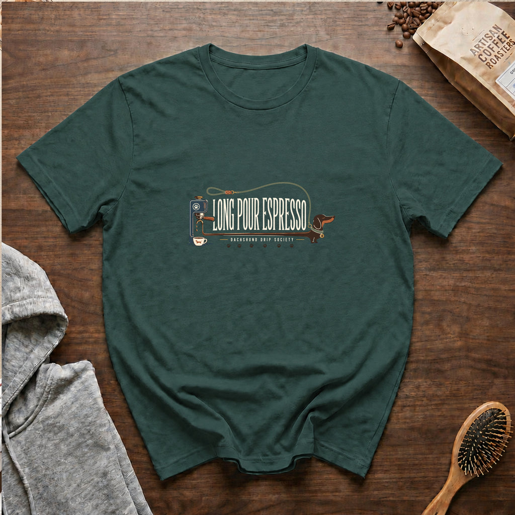 Long Pour Espresso T-Shirt — Blue Spruce