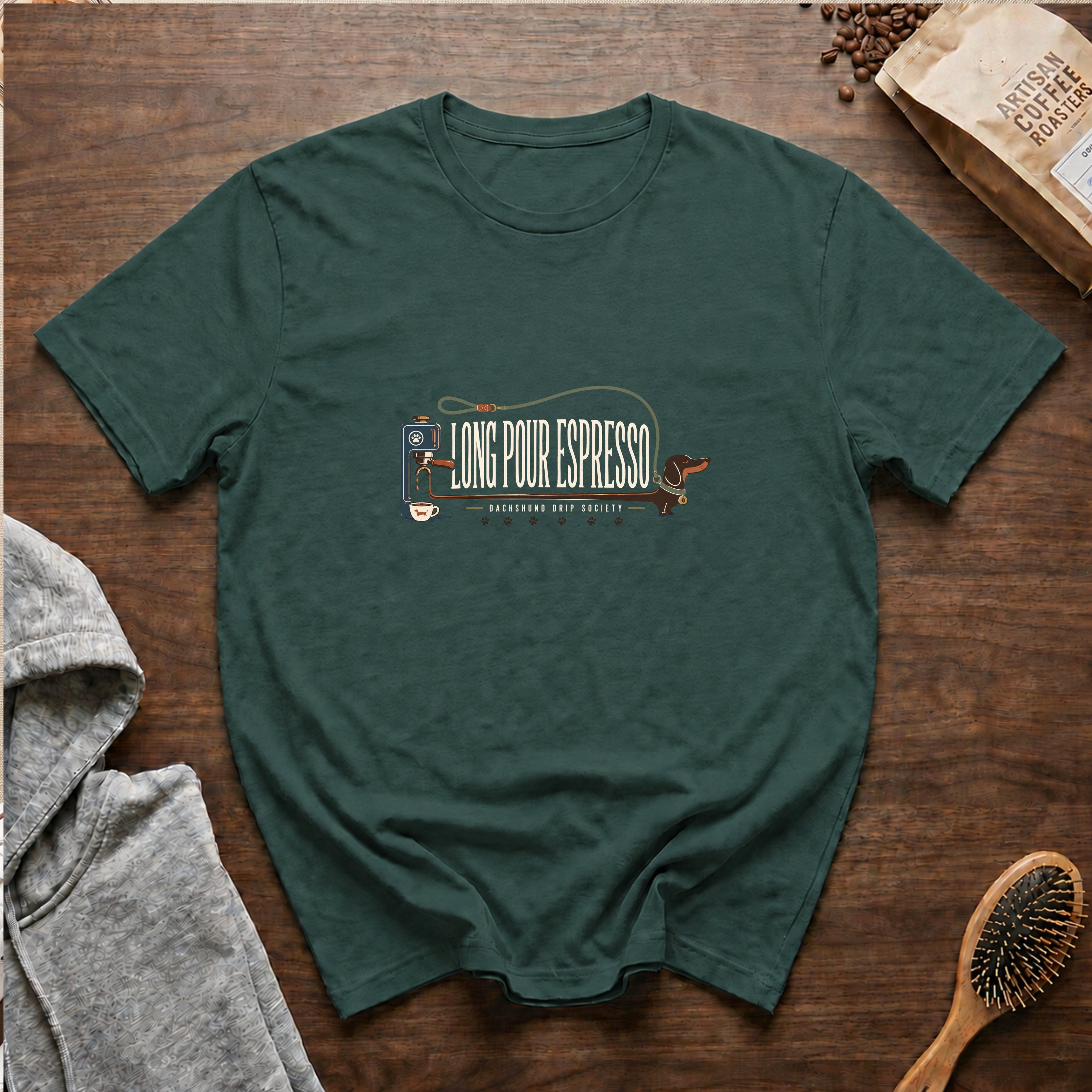 Long Pour Espresso T-Shirt — Blue Spruce