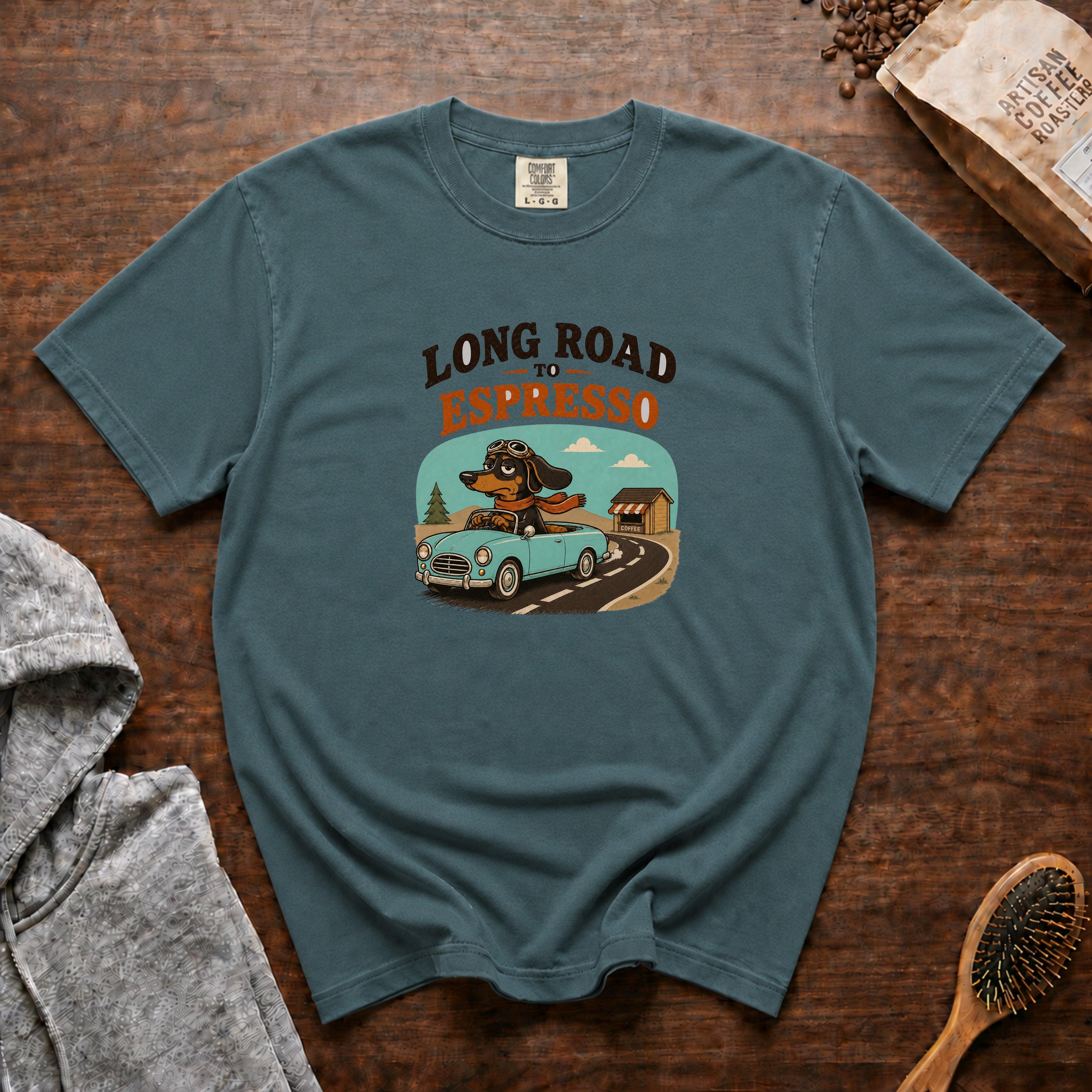 Long Road To Espresso T-Shirt — Blue Spruce