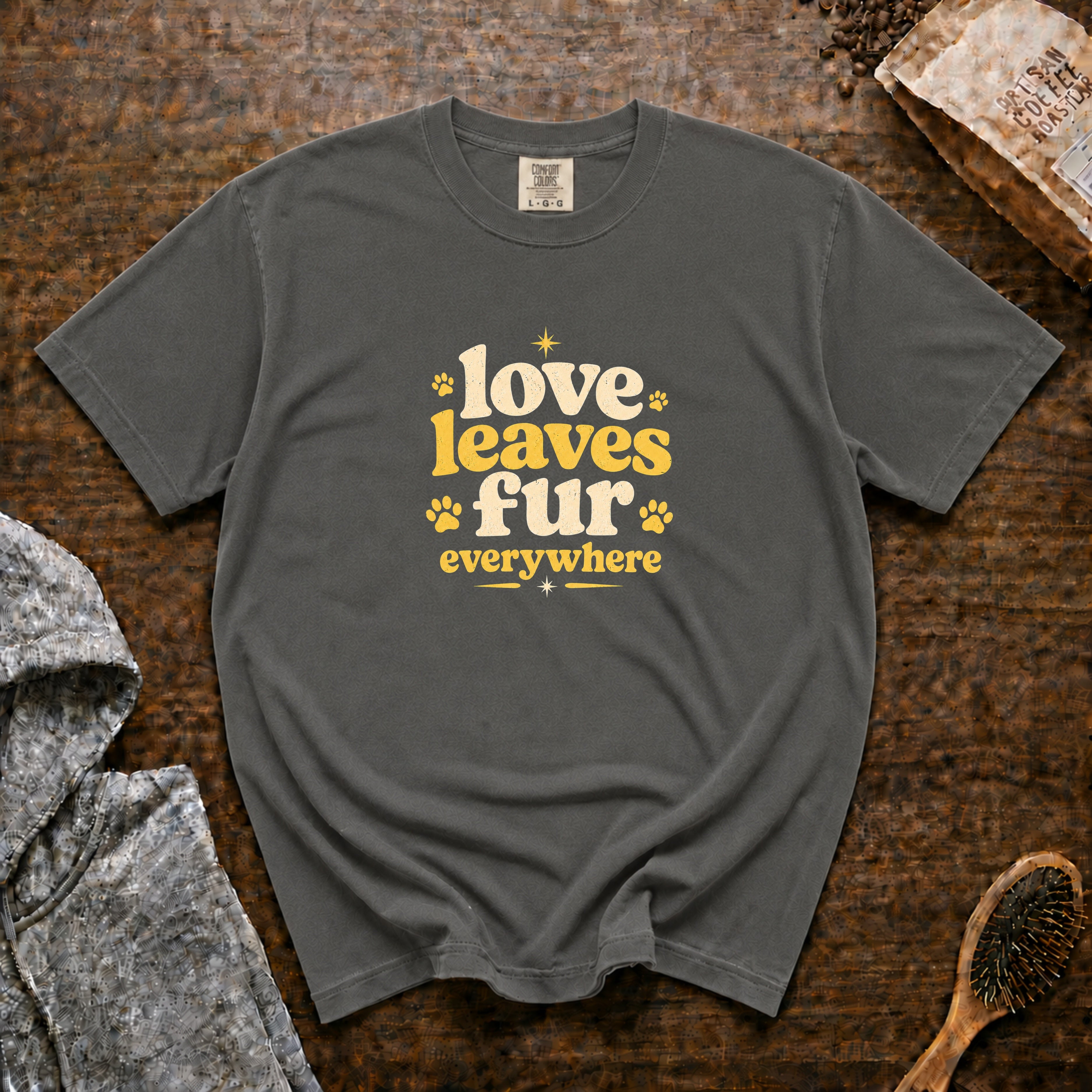 Love Leaves Fur Everywhere T-Shirt — Pepper