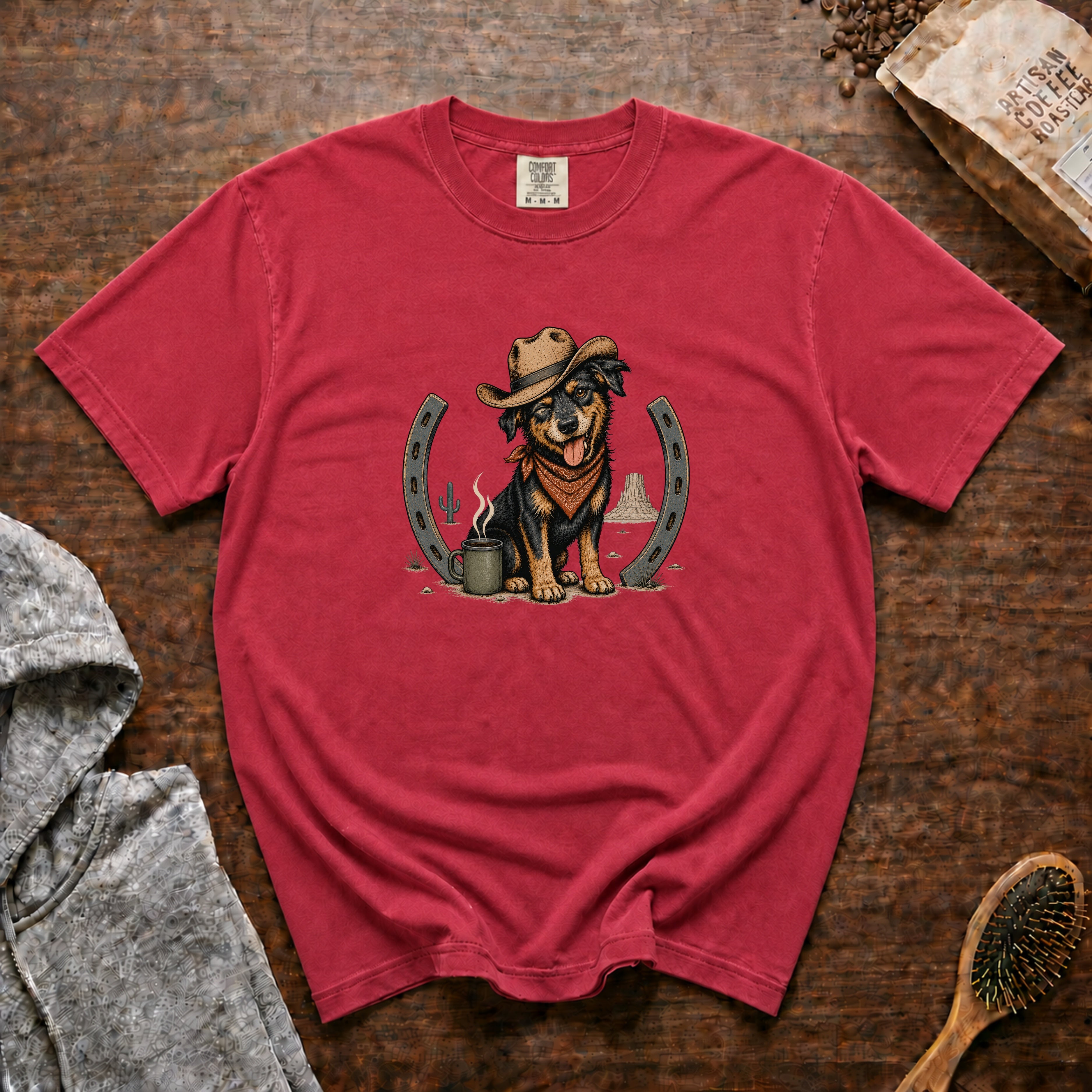 Lucky Dog T-Shirt — Crimson