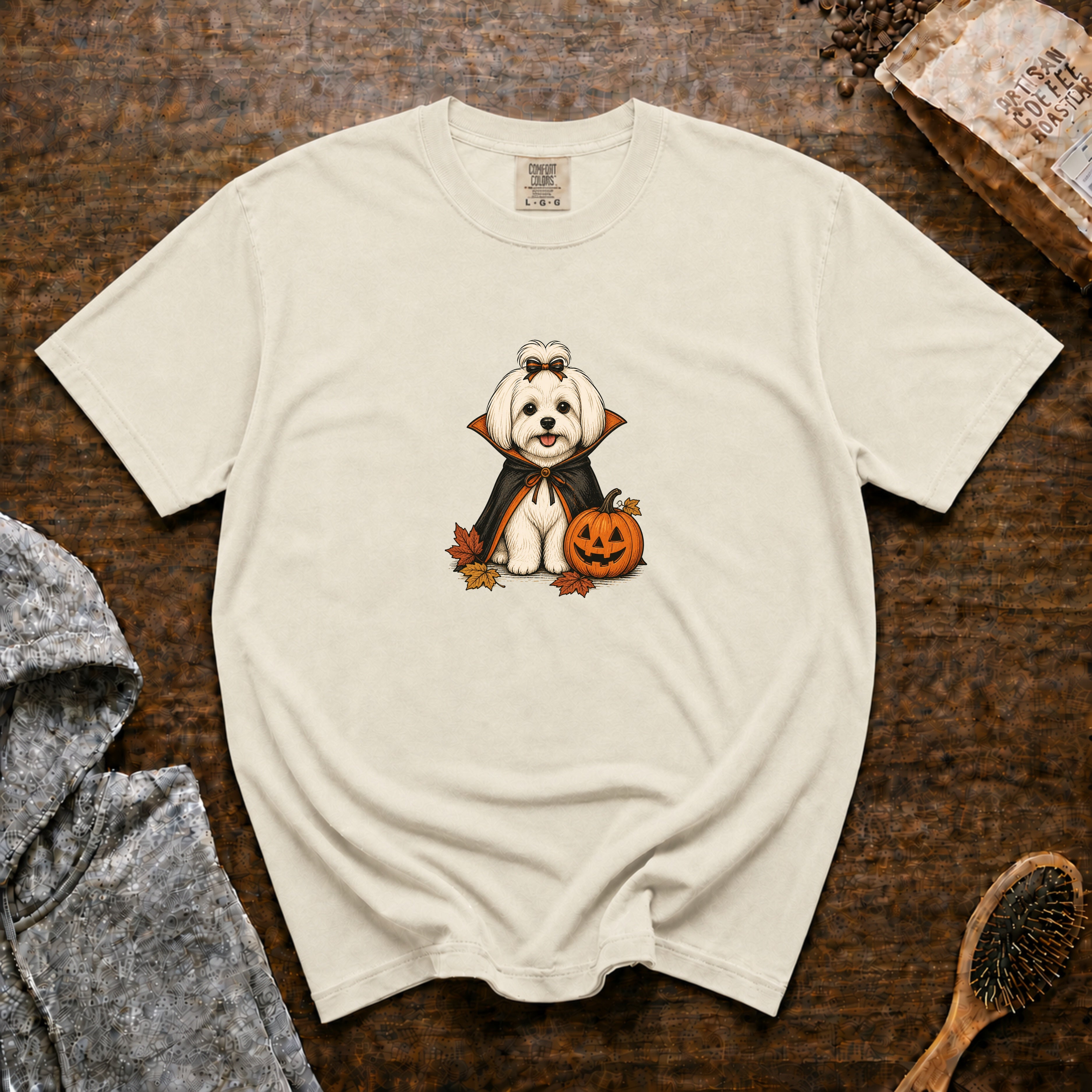 Maltese Halloween T-Shirt — Ivory