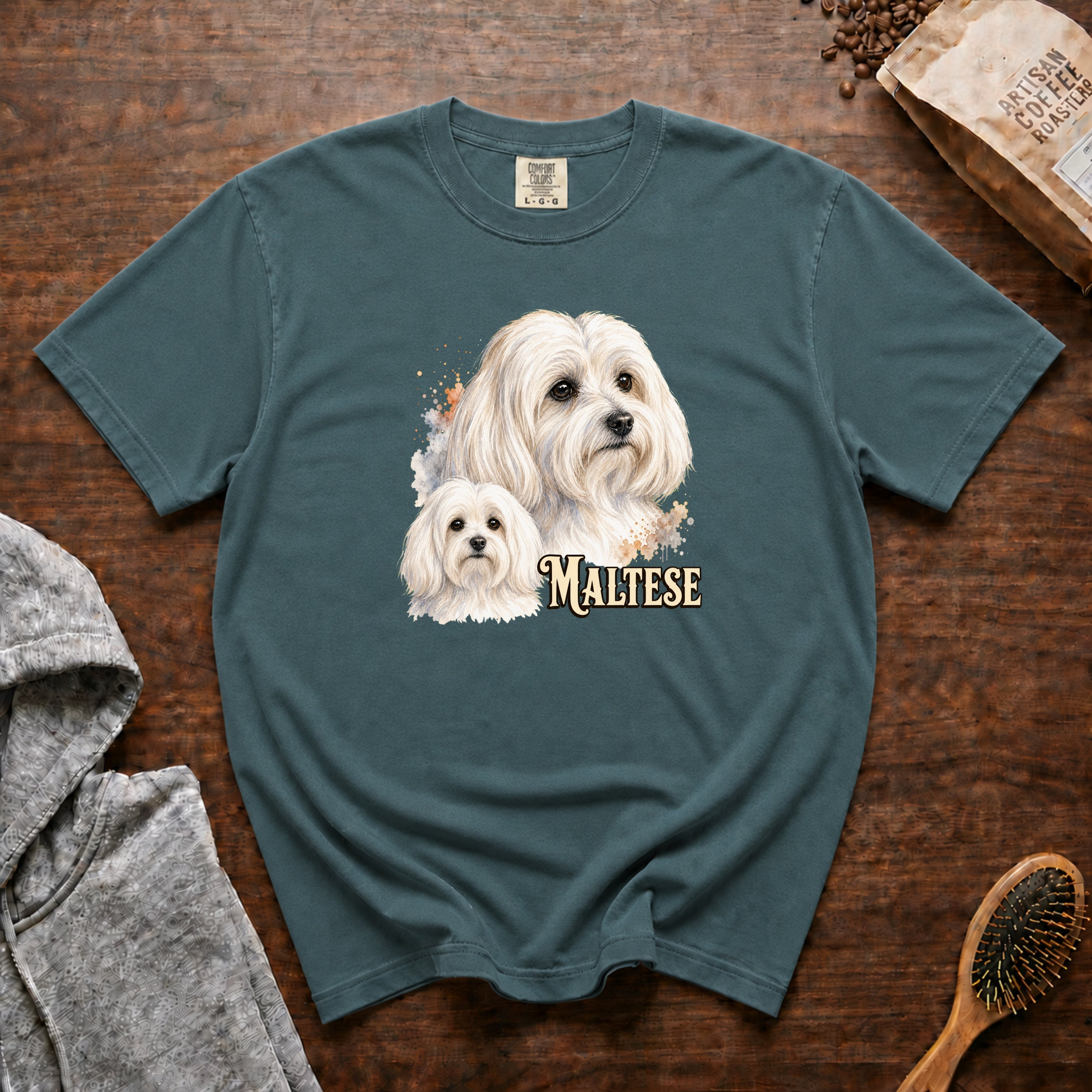 Maltese T-Shirt — Blue Spruce