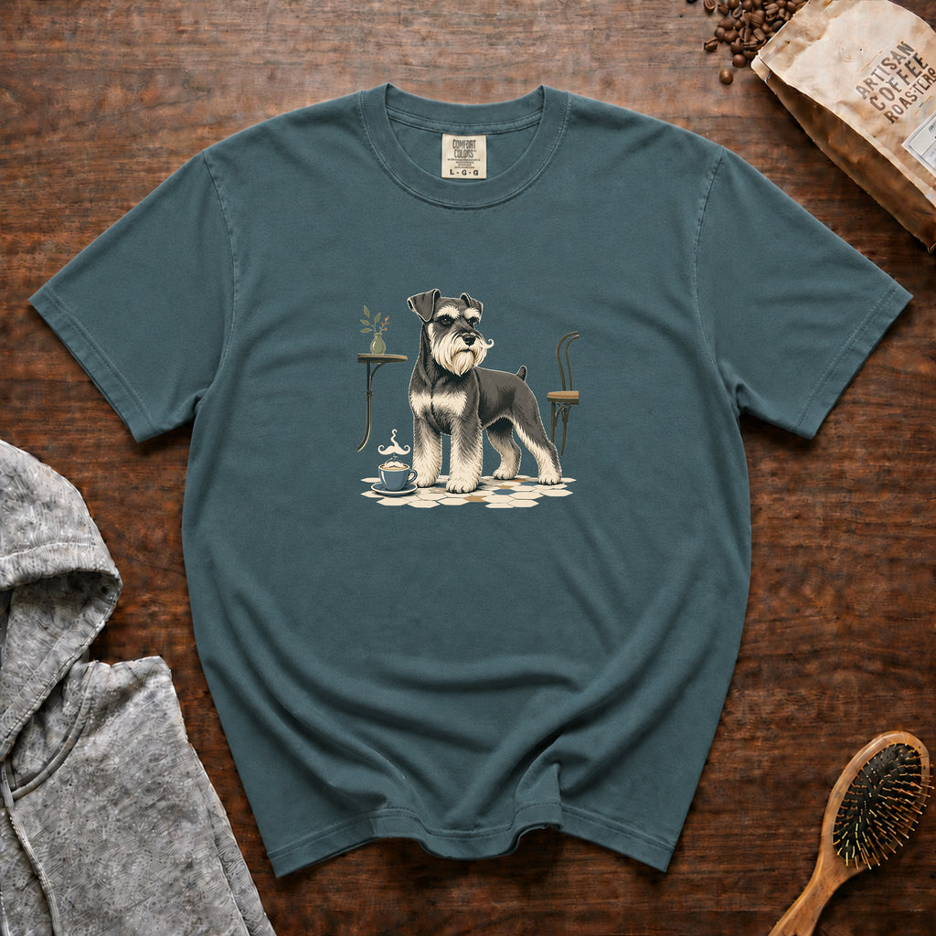 Miniature Schnauzer Mustache Macchiato 1 T-Shirt — Blue Spruce