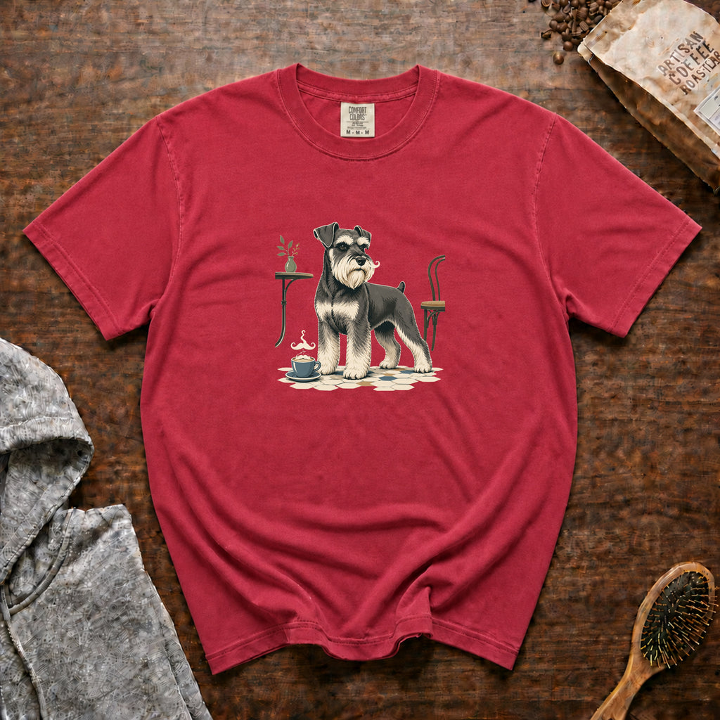 Miniature Schnauzer Mustache Macchiato 1 T-Shirt — Crimson