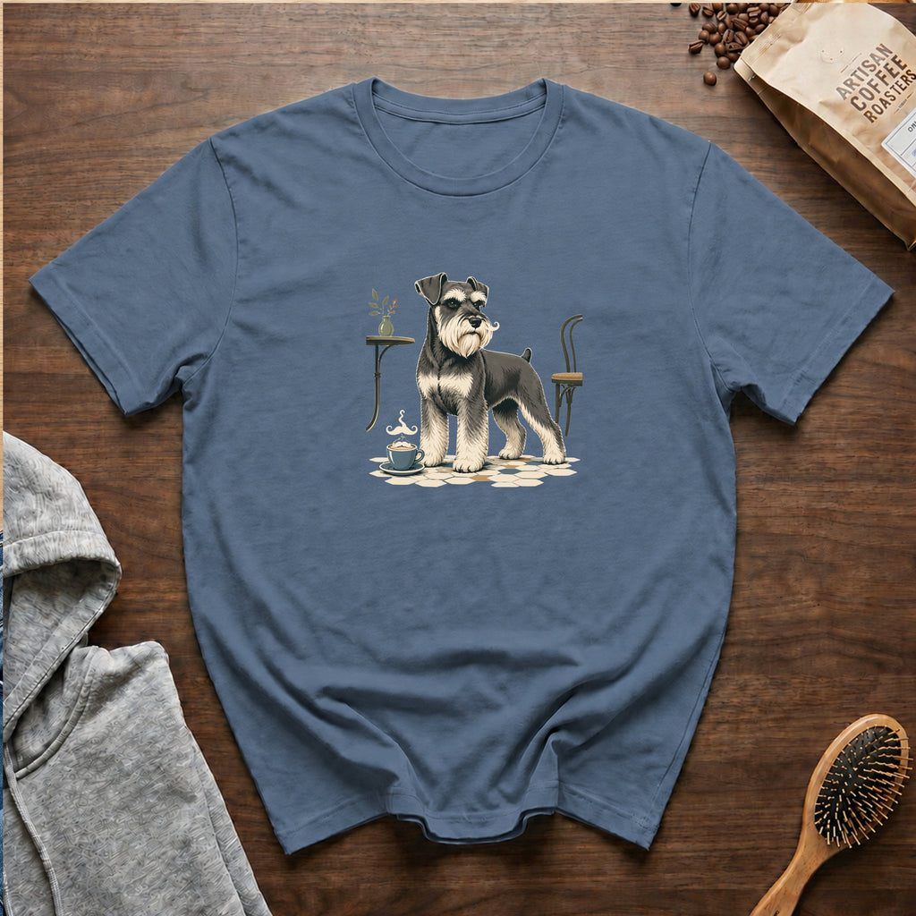 Miniature Schnauzer Mustache Macchiato T-Shirt — Blue Jean
