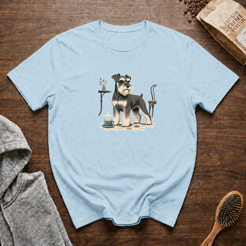 Miniature Schnauzer Mustache Macchiato T-Shirt — Chambray