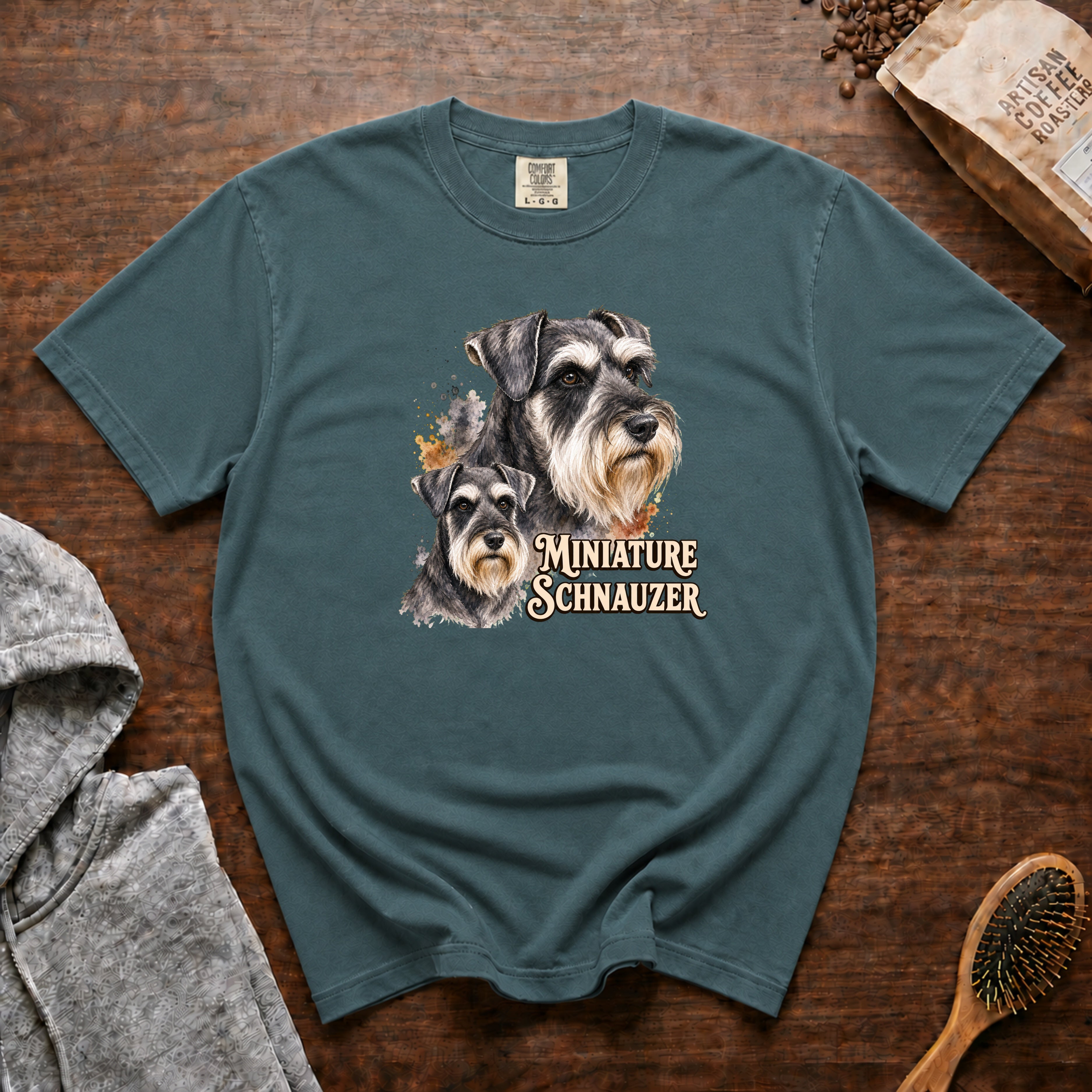 Miniature Schnauzer T-Shirt — Blue Spruce