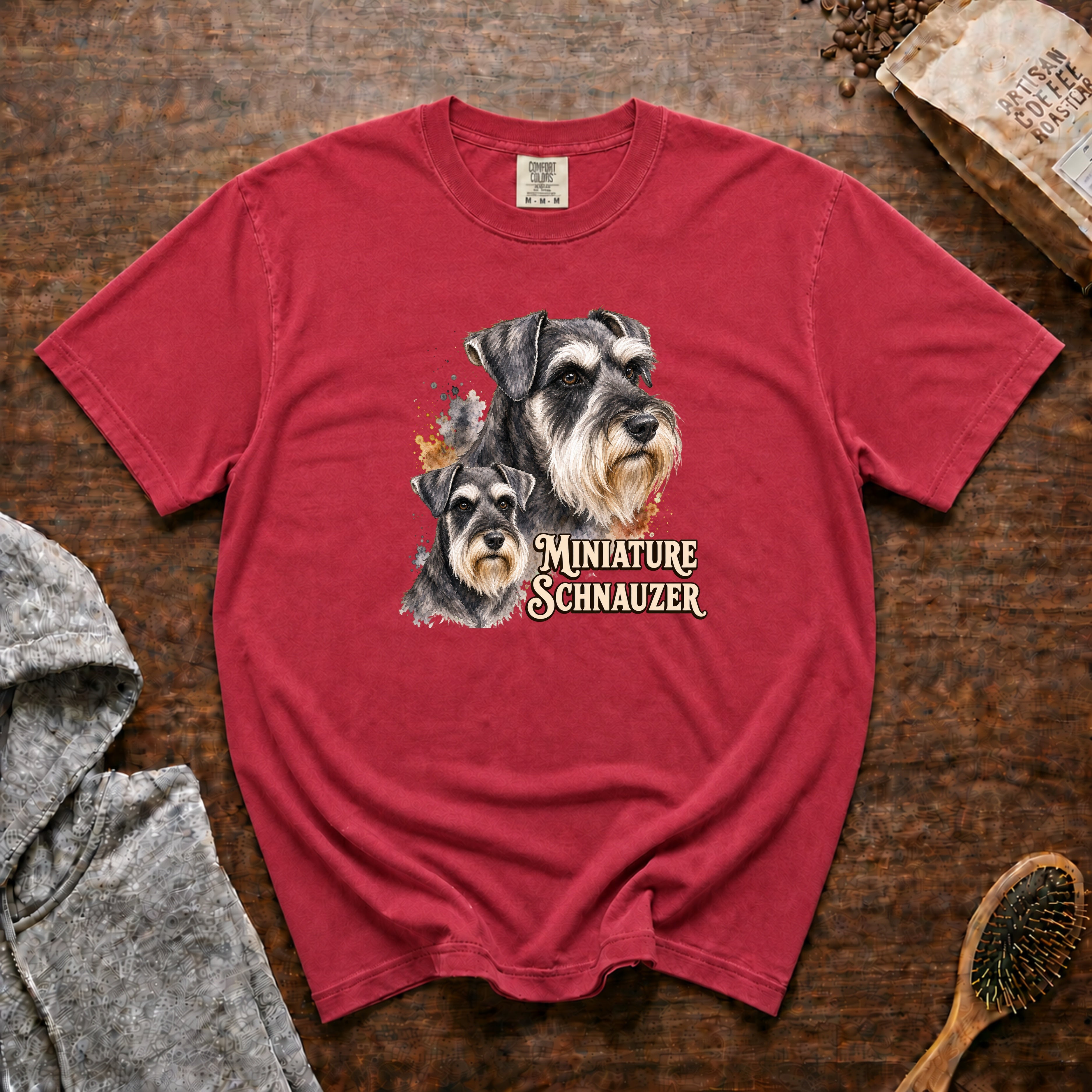 Miniature Schnauzer T-Shirt — Crimson