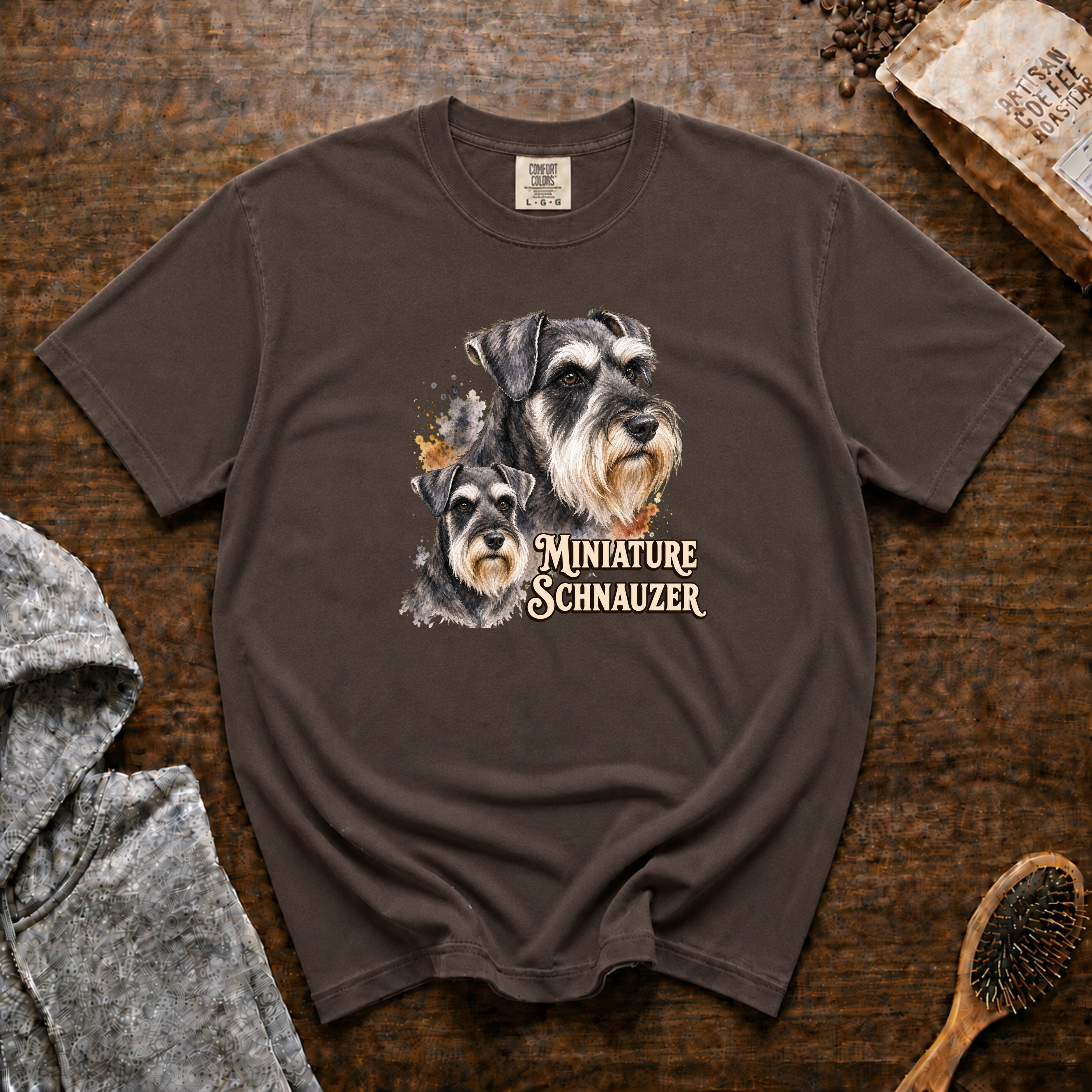 Miniature Schnauzer T-Shirt — Espresso