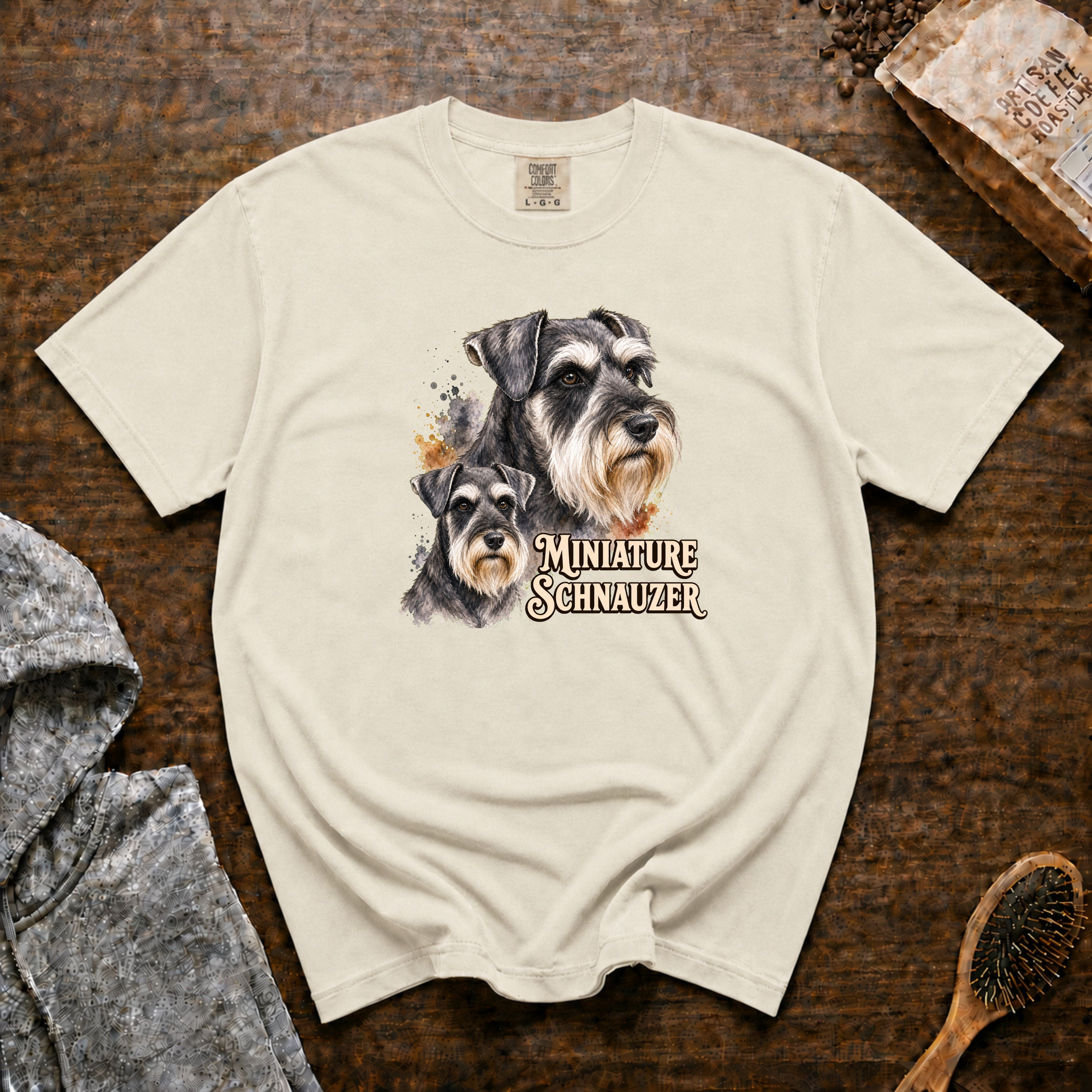 Miniature Schnauzer T-Shirt — Ivory