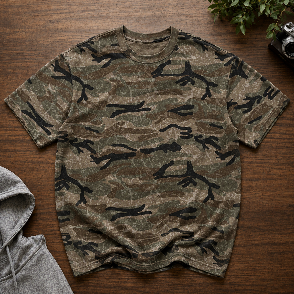 Unisex Boxy Camo Print T-Shirt