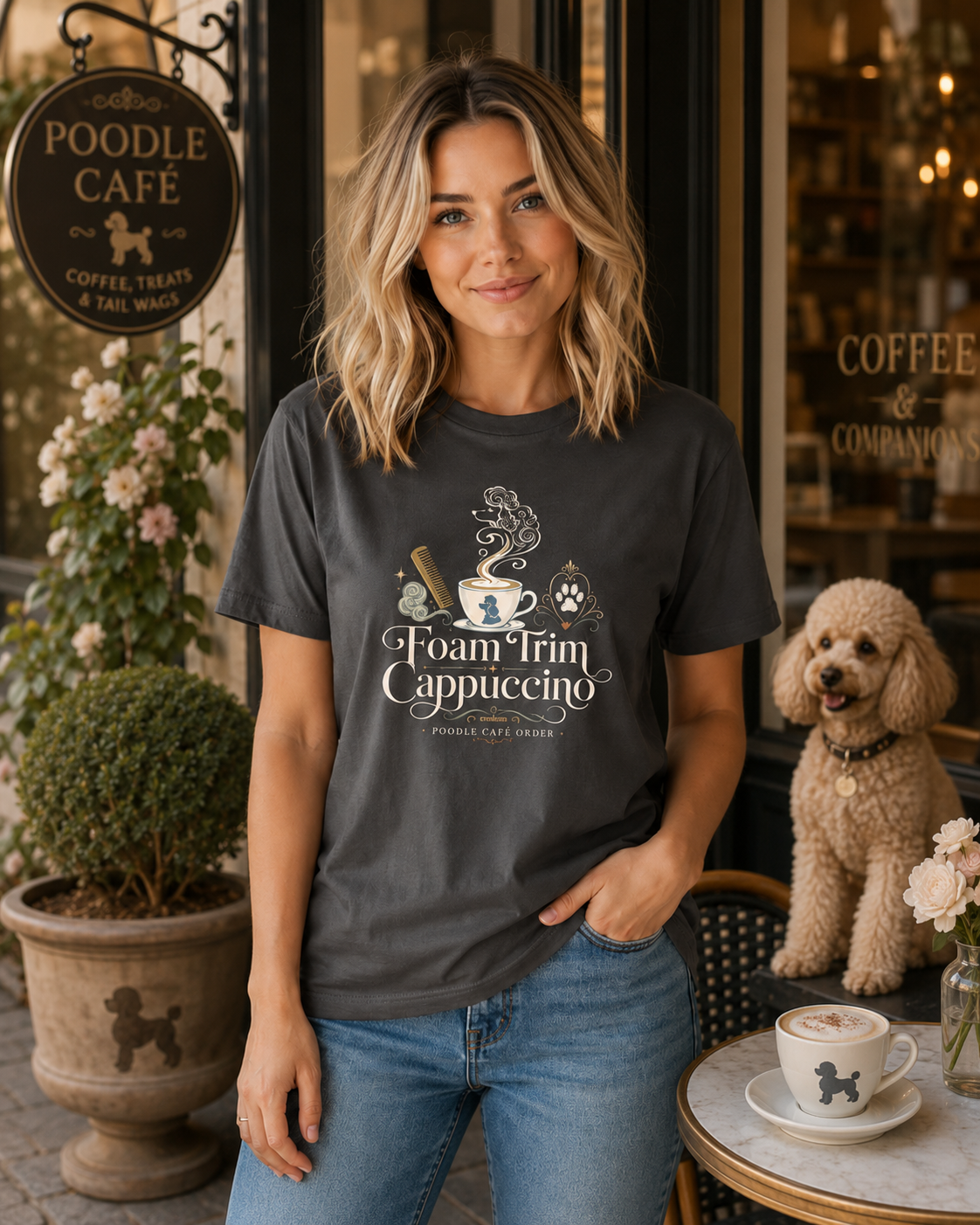 Foam Trim Cappuccino T-Shirt | Coffee Lover Graphic Tee