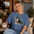 Bernese Mountain Dog Alpine Porch Mocha T-Shirt | Berner Coffee Lover Tee