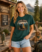 Trail Dogs Coffee Club T-Shirt | Hiking Dog Lover Tee