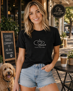 Leash Loop Coffee T-Shirt | Dog Walk & Coffee Lover Tee