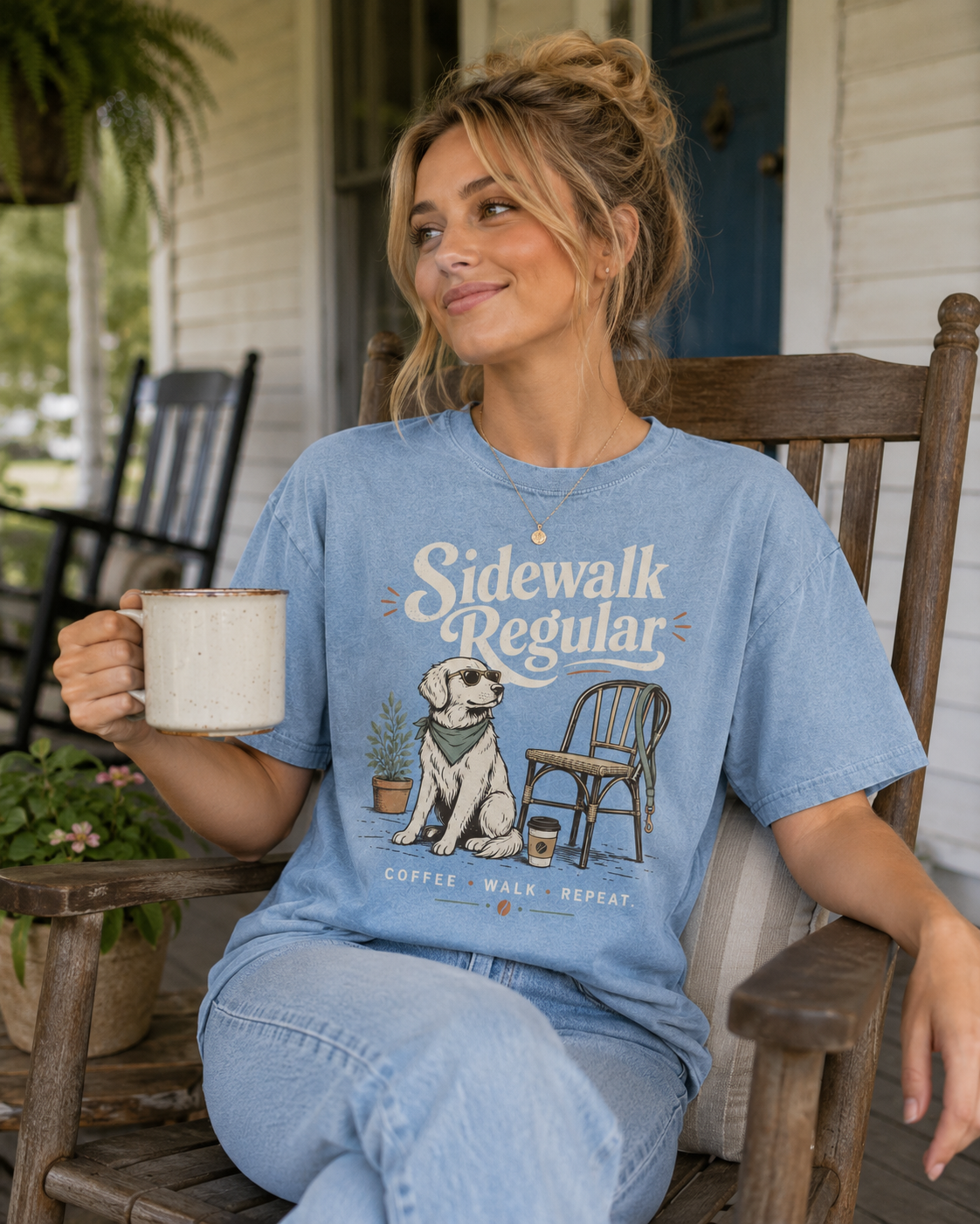 Sidewalk Regular Snow Washed Oversized Cotton T-Shirt