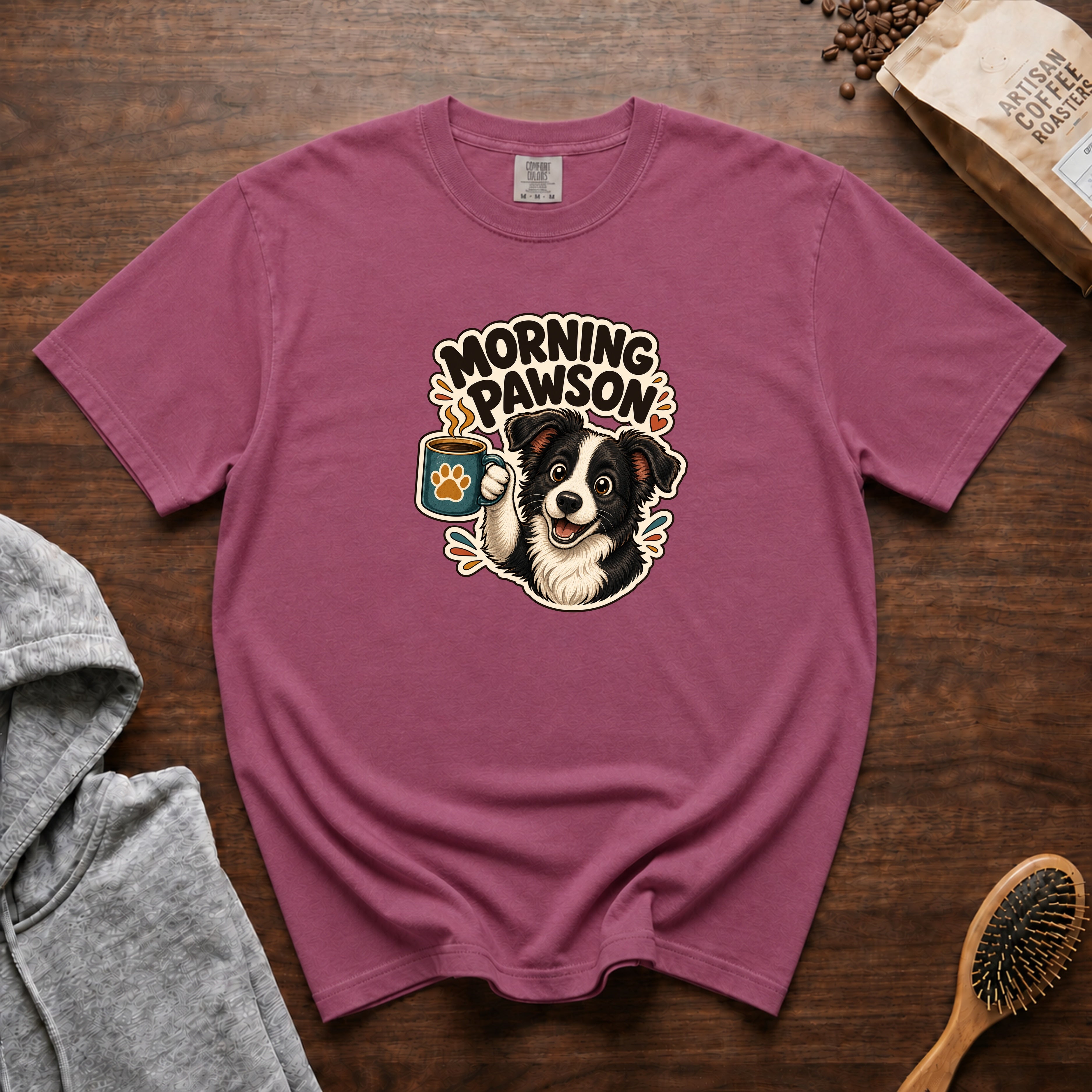 Morning Pawson T-Shirt — Berry