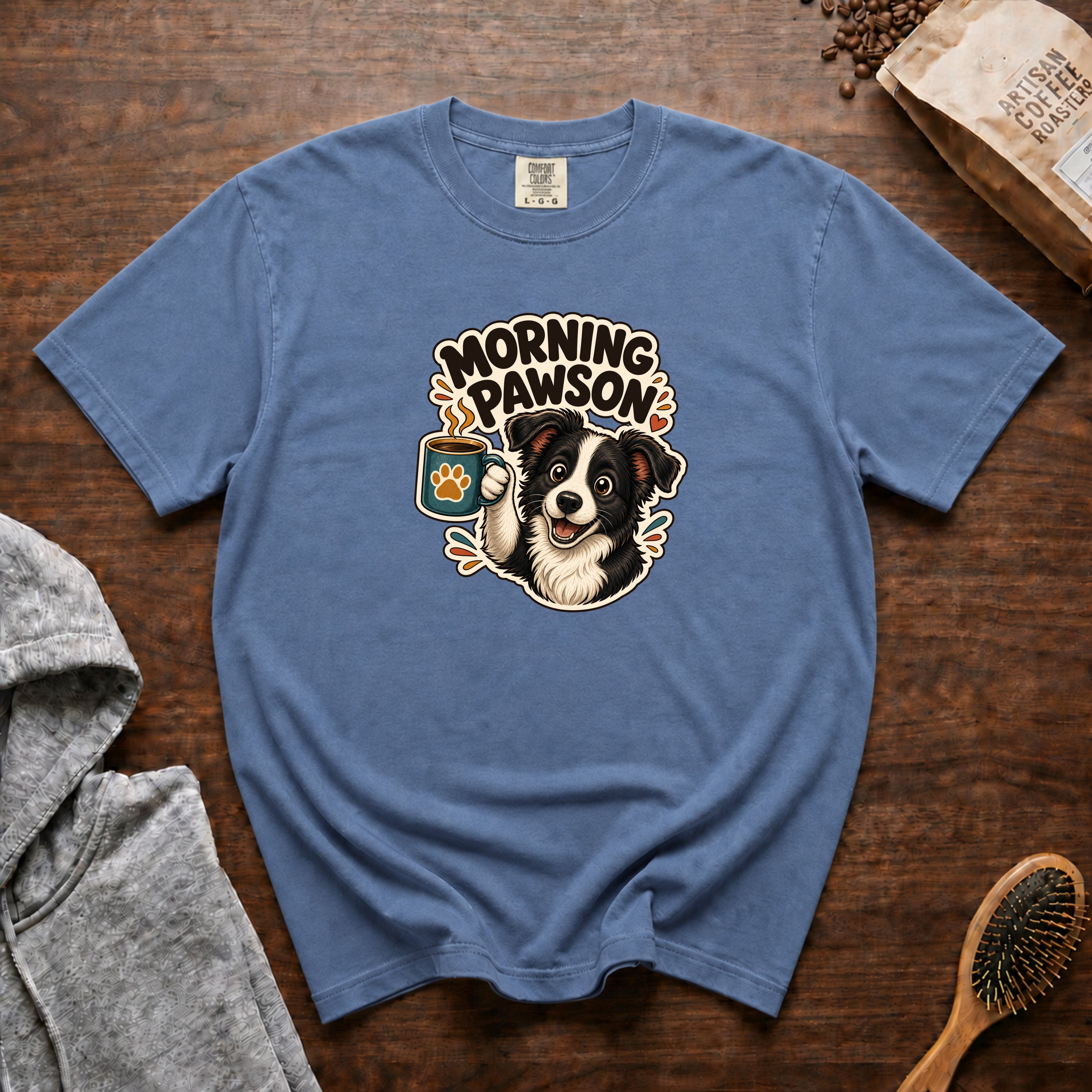 Morning Pawson T-Shirt — Blue Jean