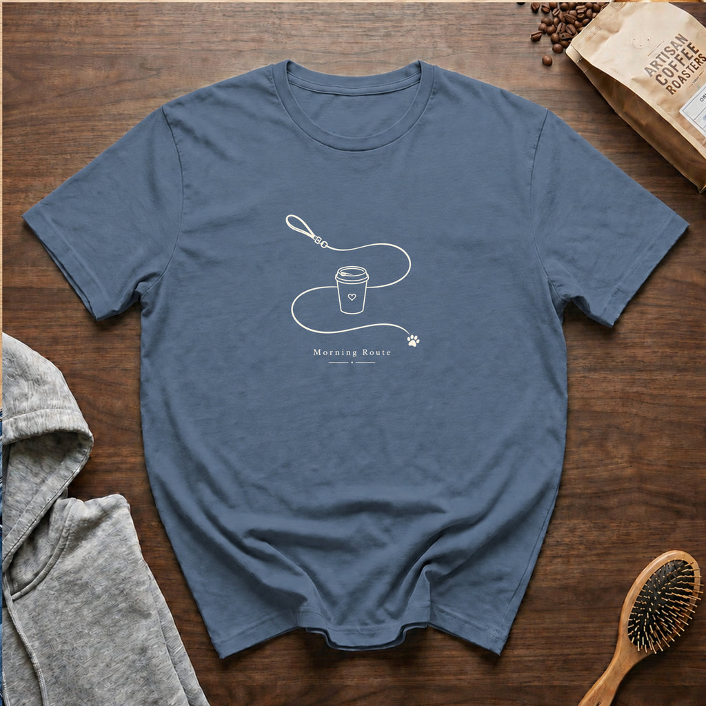 Morning Route T-Shirt — Blue Jean
