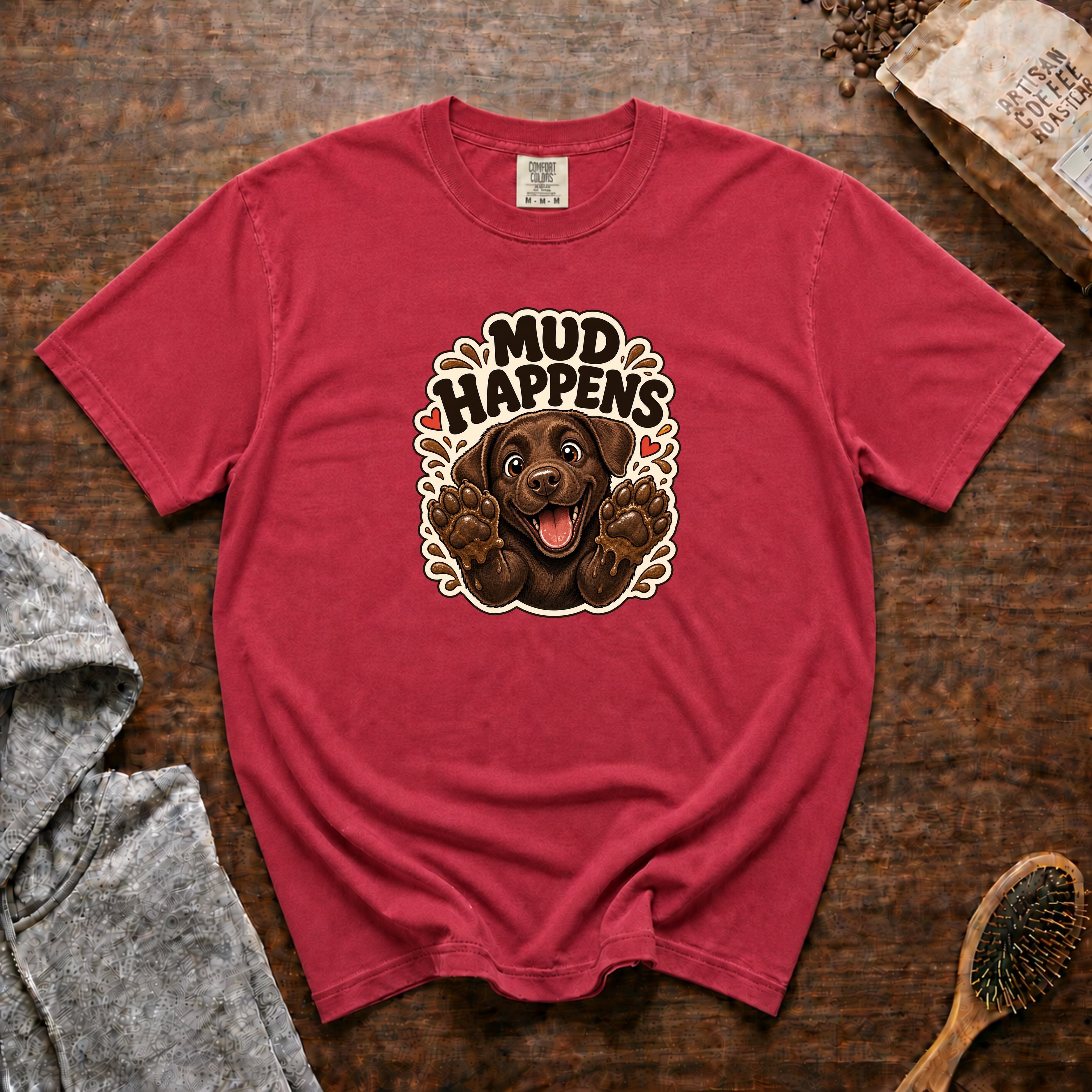 Mud Happens T-Shirt — Crimson