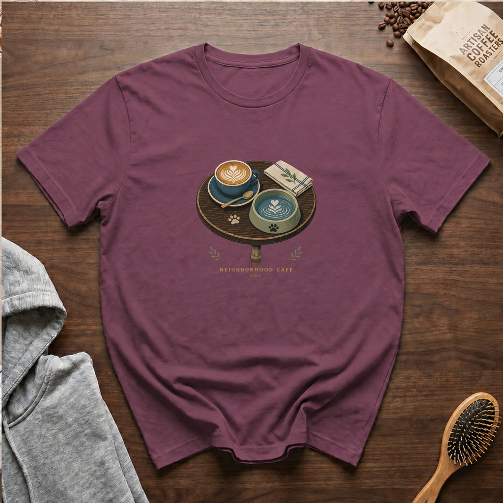 Neighborhood Cafe T-Shirt — Berry